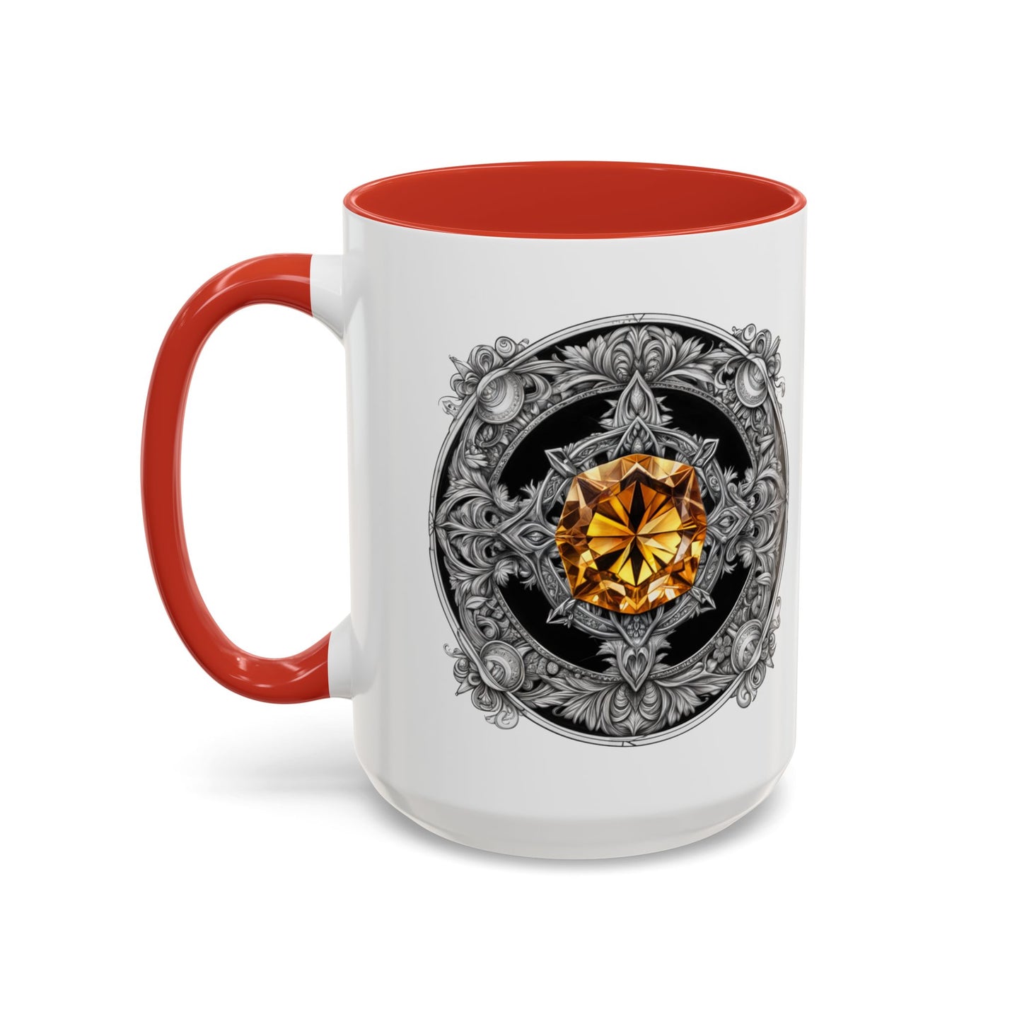 Citrine Crystal Coffee Mug with Positive Quote and QR Code for Motivational Video Ideal Gift for Gemstone Optimists and Dreamers