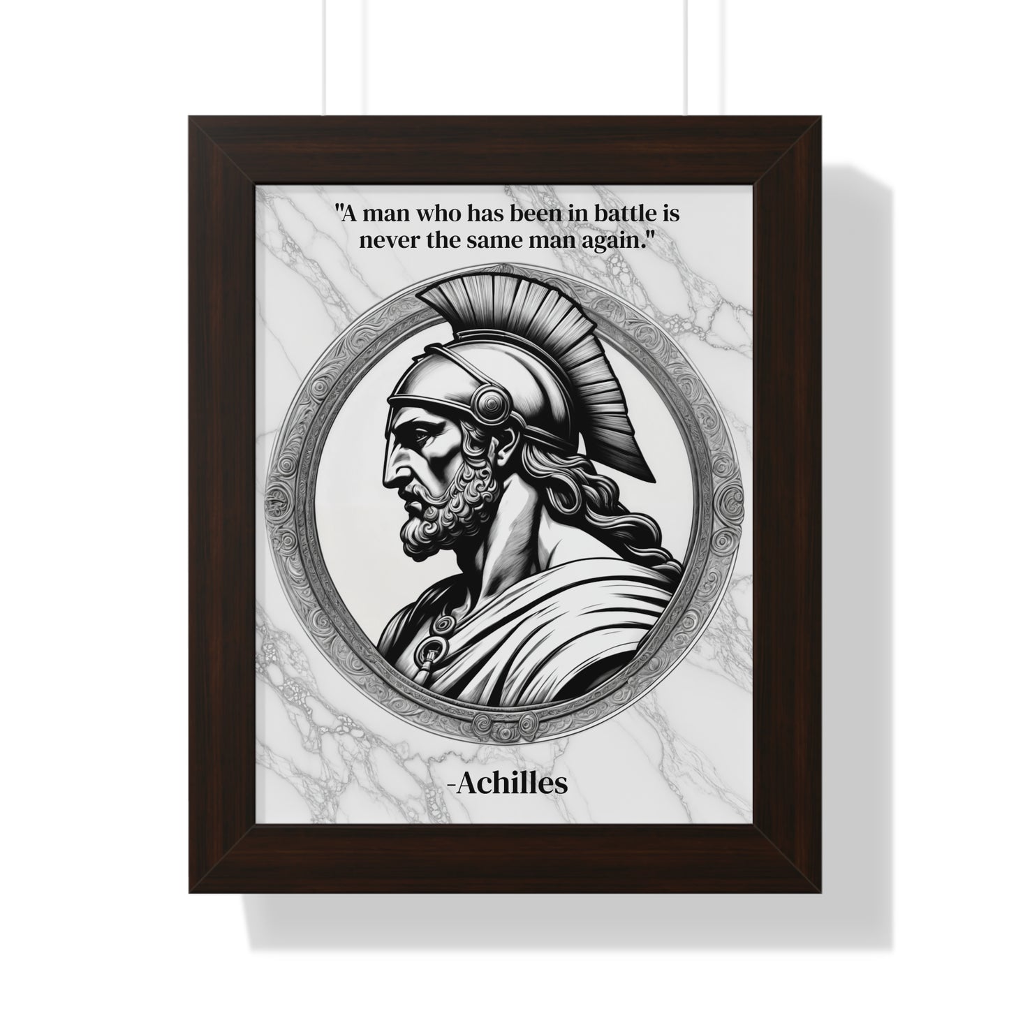 Achilles Greek Mythology Motivational Framed Wall Art Quote for Home Office Decor - Unique Gift for Warrior Spirit Inspirational Fans