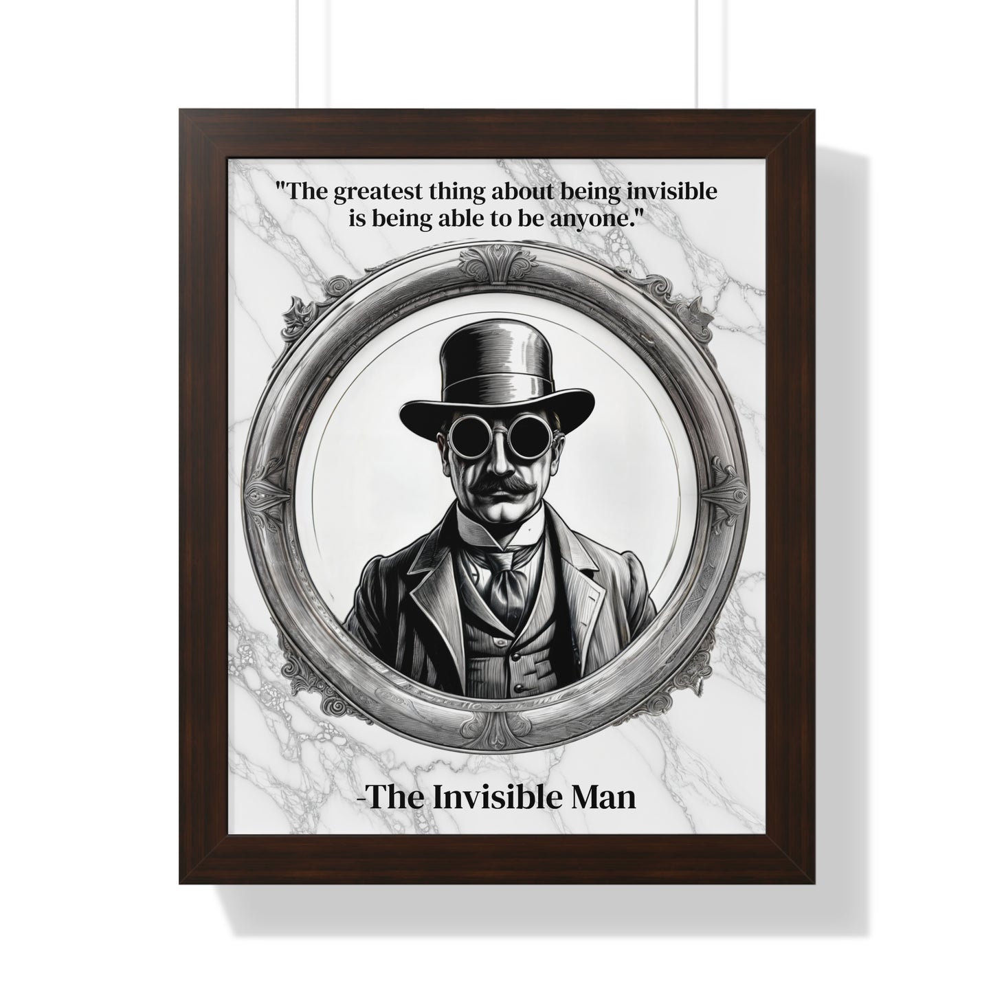 The Invisible Man Inspirational Quote Sci-Fi Decor Framed Wall Art for Home Office Gift - Perfect Quote Print for H.G. Wells Enthusiasts