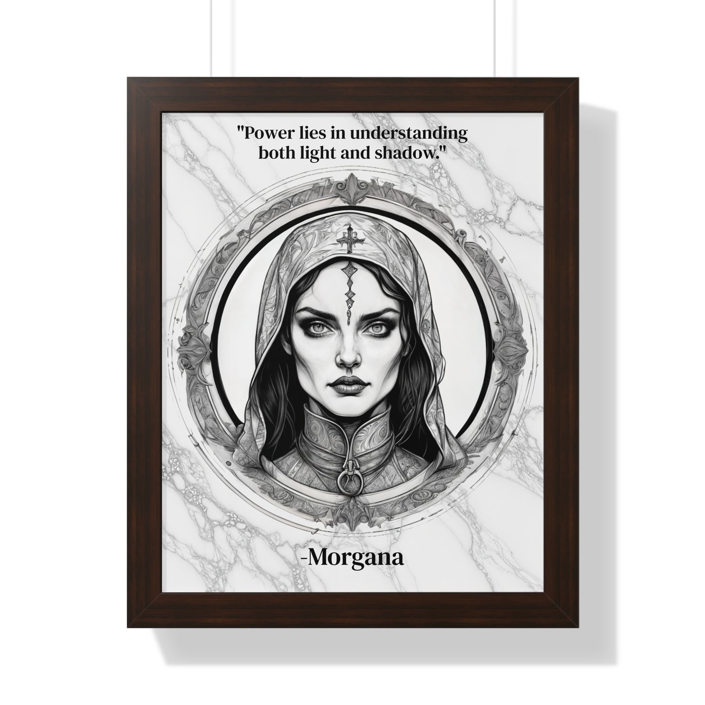 Morgana Fantasy Art Magic Wizard Framed Wall Art Inspirational Quote for Mystical Decor - Unique Gift for Artistic Home Lovers Fans