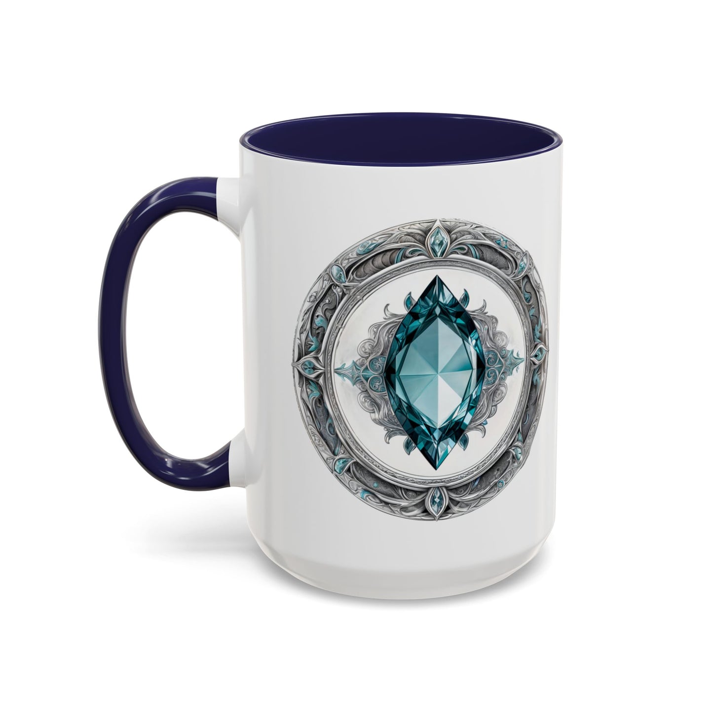 Aquamarine Crystal Coffee Mug with Soothing Quote and QR Code Great Gift for Ocean Lovers Gemstone and Meditation Enthusiasts