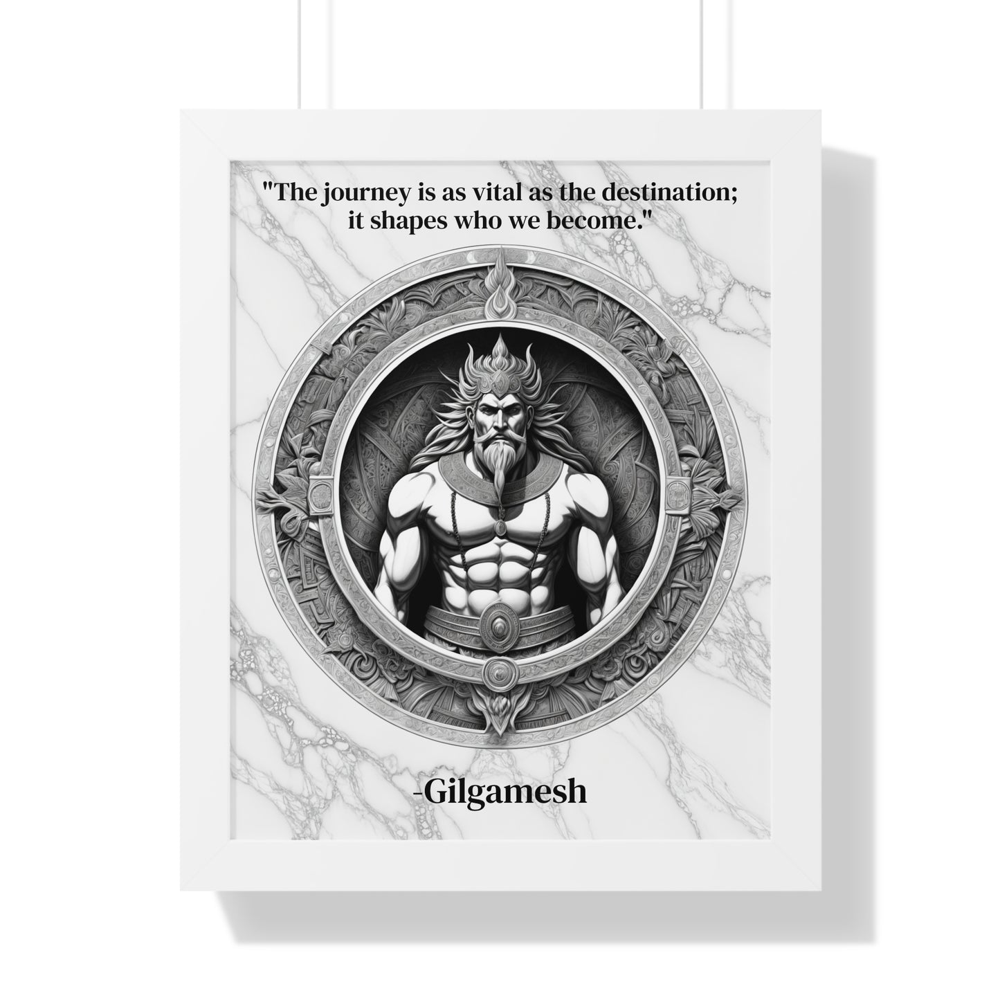 Gilgamesh Epic Poem Adventure Hero Framed Wall Art Inspirational Quote for Literature Buffs Decor - Ideal Gift for Epic Poetry Lovers Fans