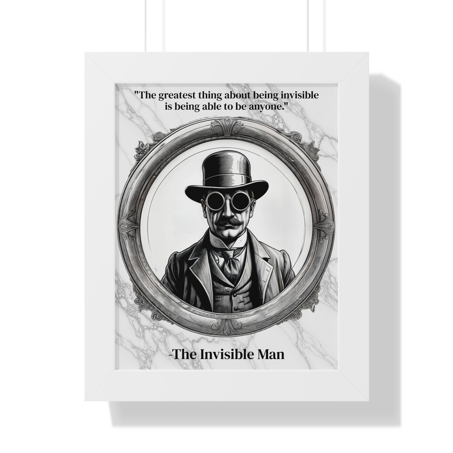 The Invisible Man Inspirational Quote Sci-Fi Decor Framed Wall Art for Home Office Gift - Perfect Quote Print for H.G. Wells Enthusiasts