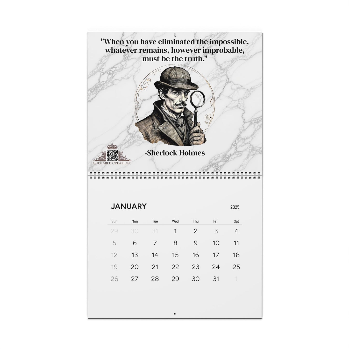 Mysteries & Monsters 2025 Quote Calendar - Timeless Literary Inspiration