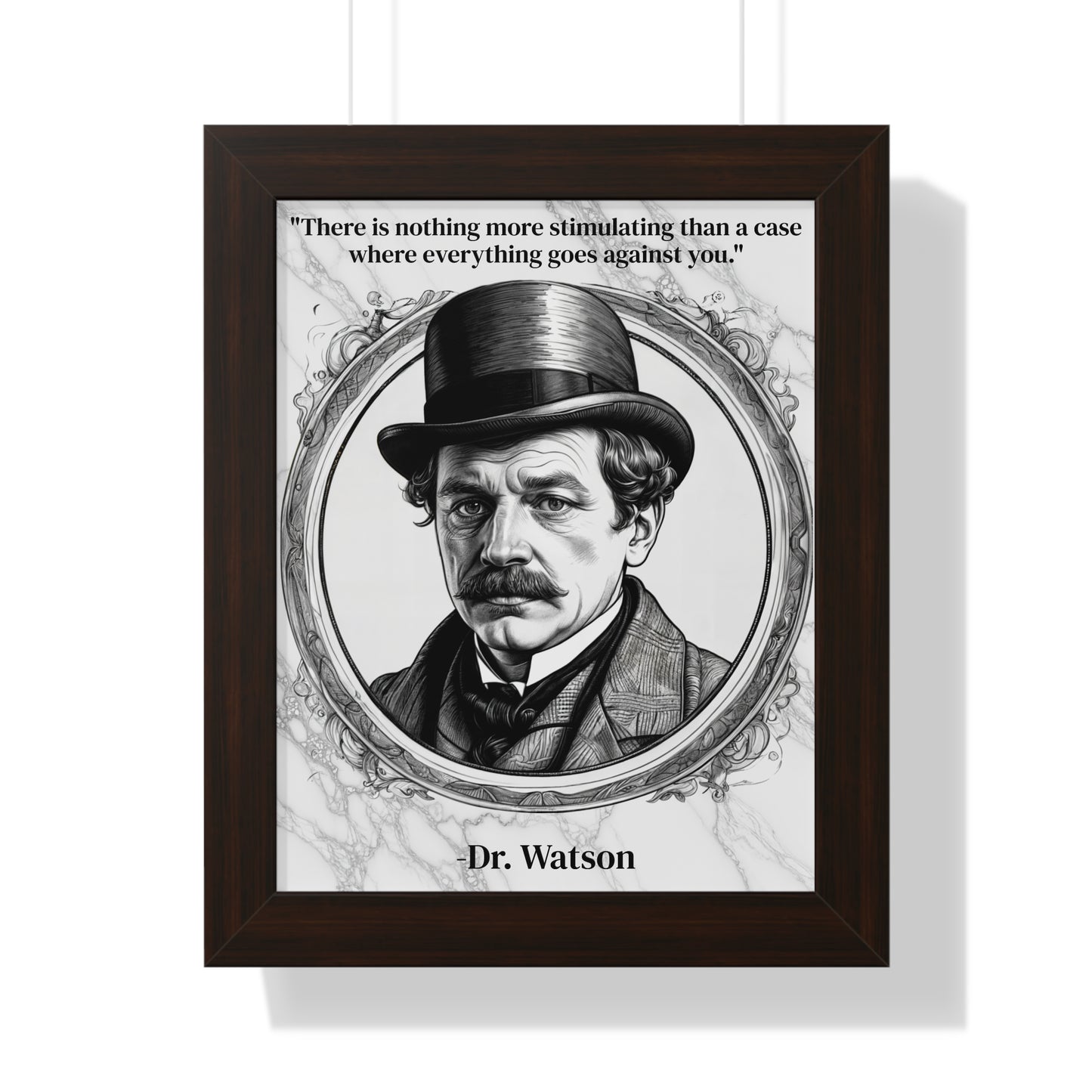 Dr. Watson Inspirational Quote Mystery Lover Decor Framed Wall Art for Home Office Gift - Perfect Quote Print for Fans of Sherlocks Partner