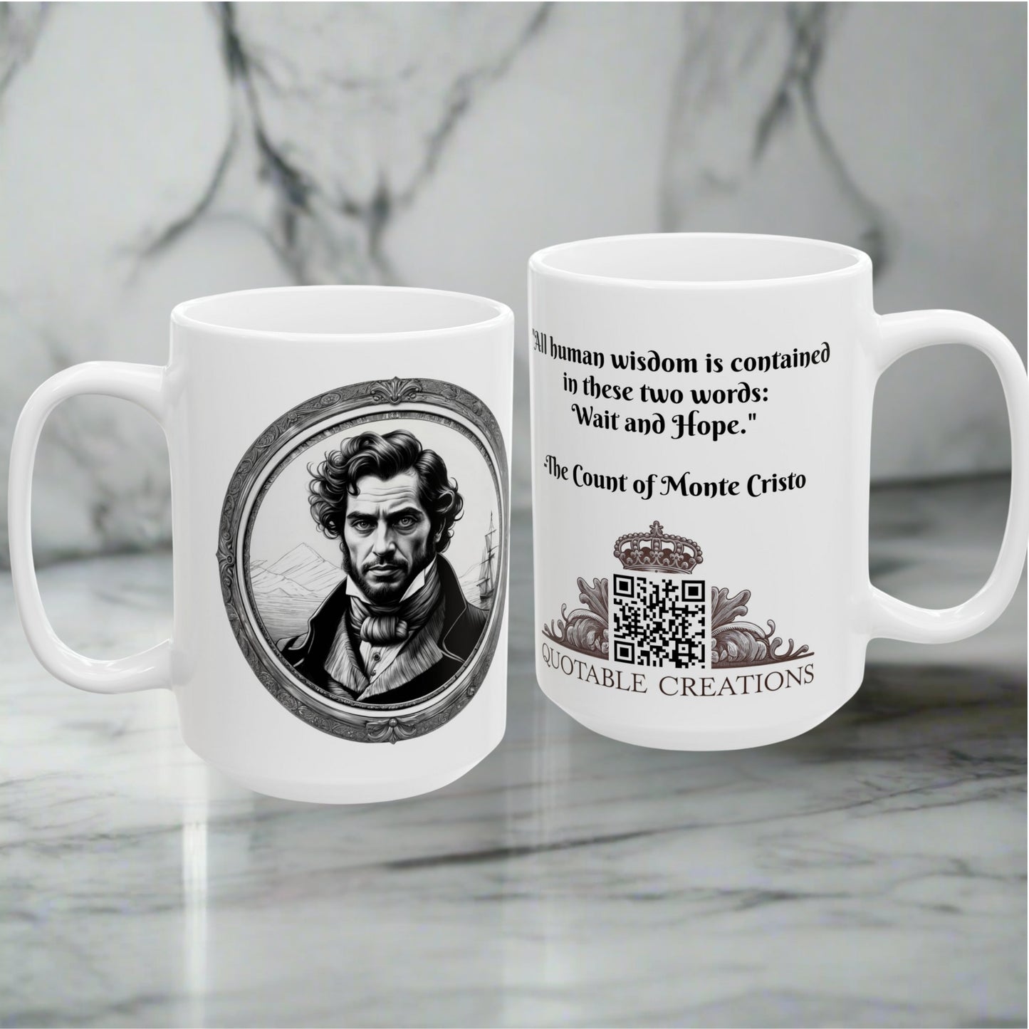 The Count of Monte Cristo Inspirational Quote Coffee Mug Ideal Gift for Alexandre Dumas Fans Adventure Lovers and Classic Literature Buffs