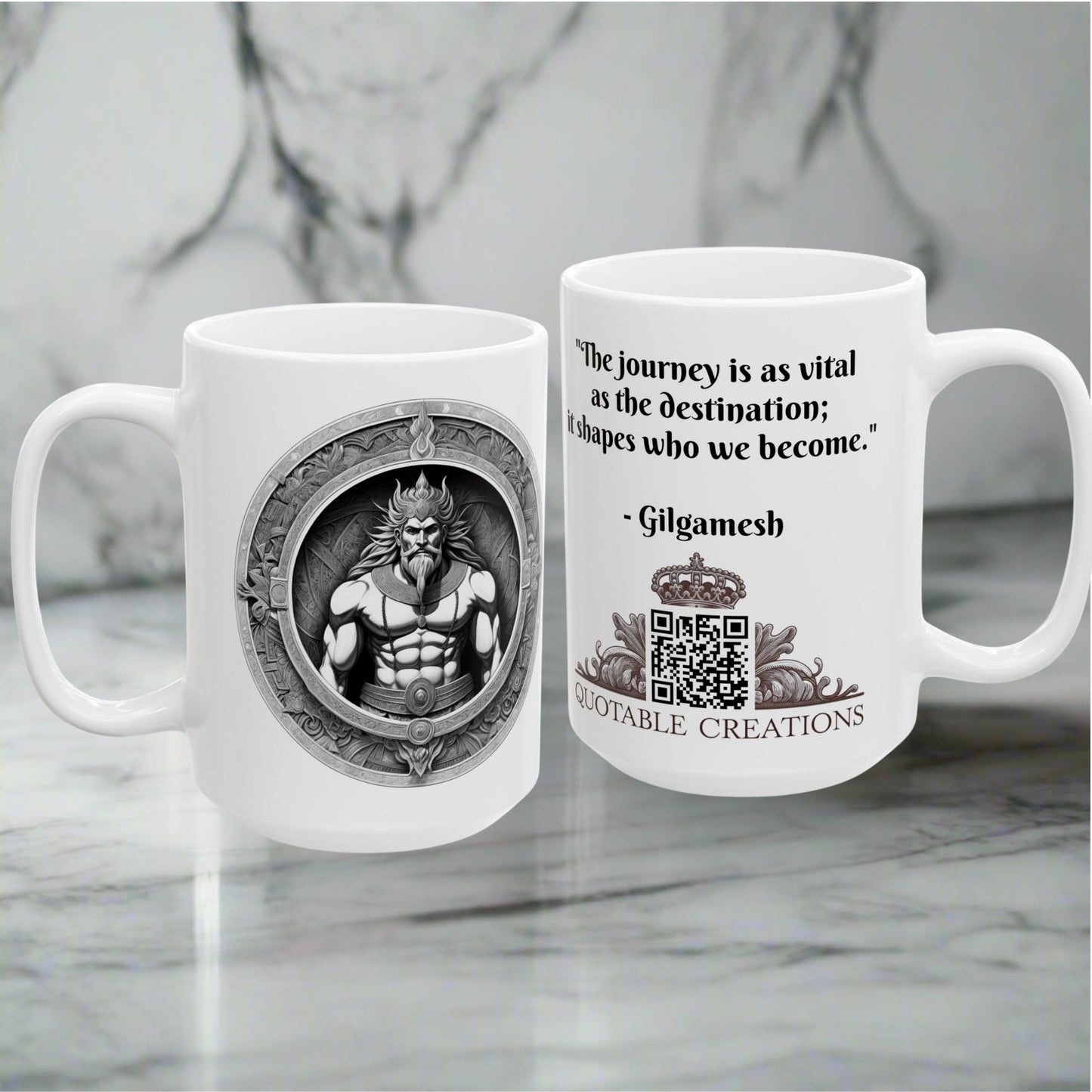 Gilgamesh Epic Quote Coffee Mug Unique Gift for Ancient Literature Lover Epic Poem Fans Perfect for Morning Rituals and Gifts QR Quote Video