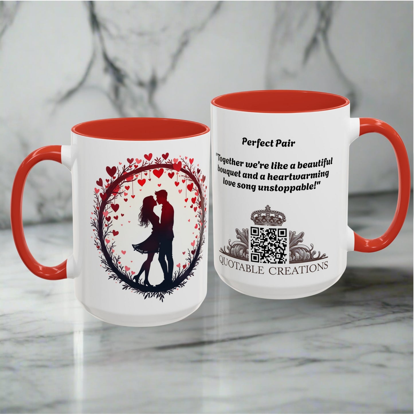 Perfect Pair Mug Celebrate Unbreakable Love with This Ideal Couples Gift for Lovers and Partner Cherish Togetherness QR Quote Video Keepsake