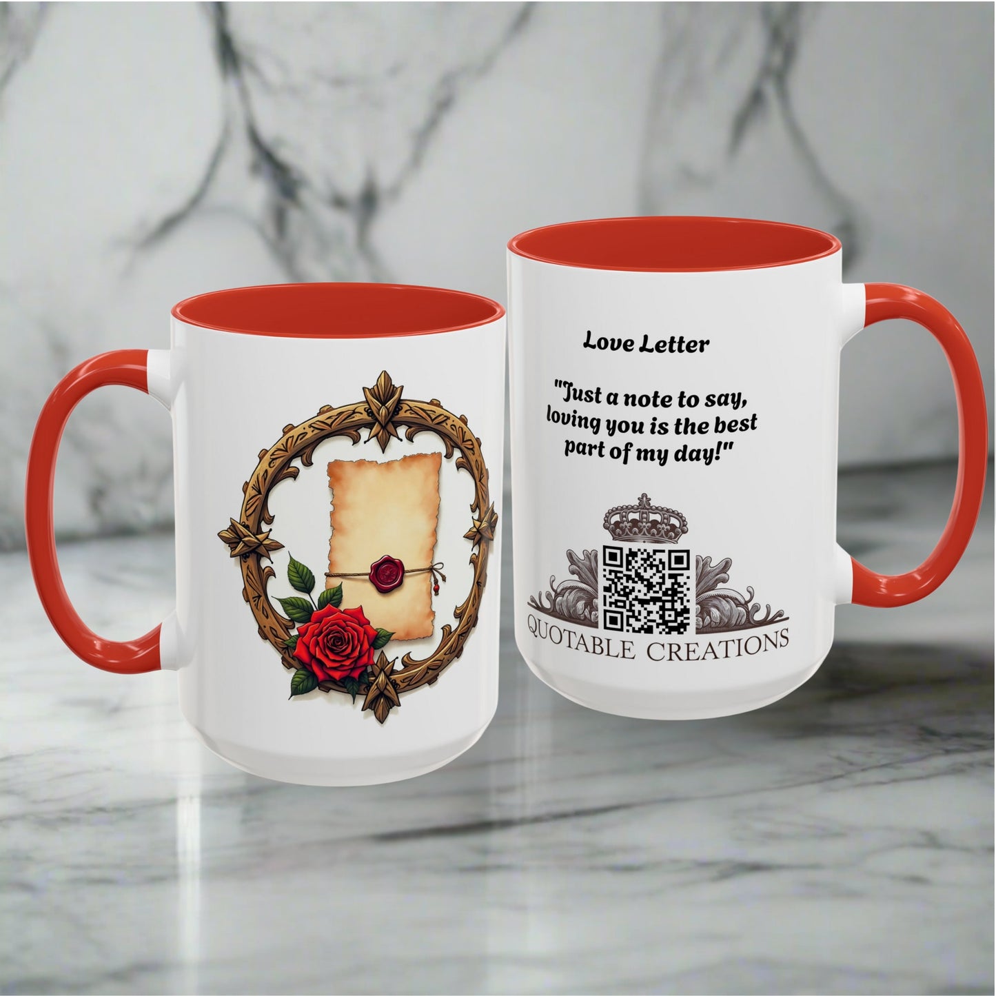 Love Letter Mug Heartfelt Gift for Special Moments Lovers and Relationship Beautiful Reminder of Love QR Quote Video for Cherished Memories