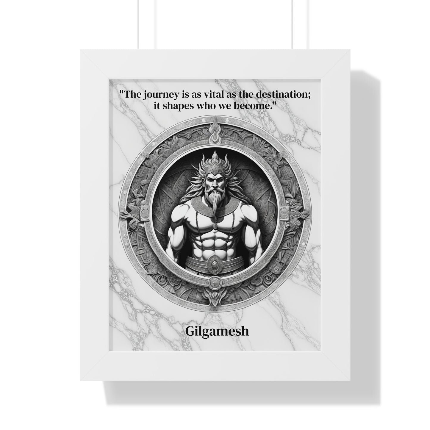 Gilgamesh Epic Poem Adventure Hero Framed Wall Art Inspirational Quote for Literature Buffs Decor - Ideal Gift for Epic Poetry Lovers Fans