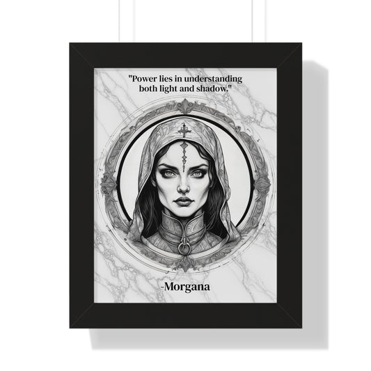 Morgana Fantasy Art Magic Wizard Framed Wall Art Inspirational Quote for Mystical Decor - Unique Gift for Artistic Home Lovers Fans