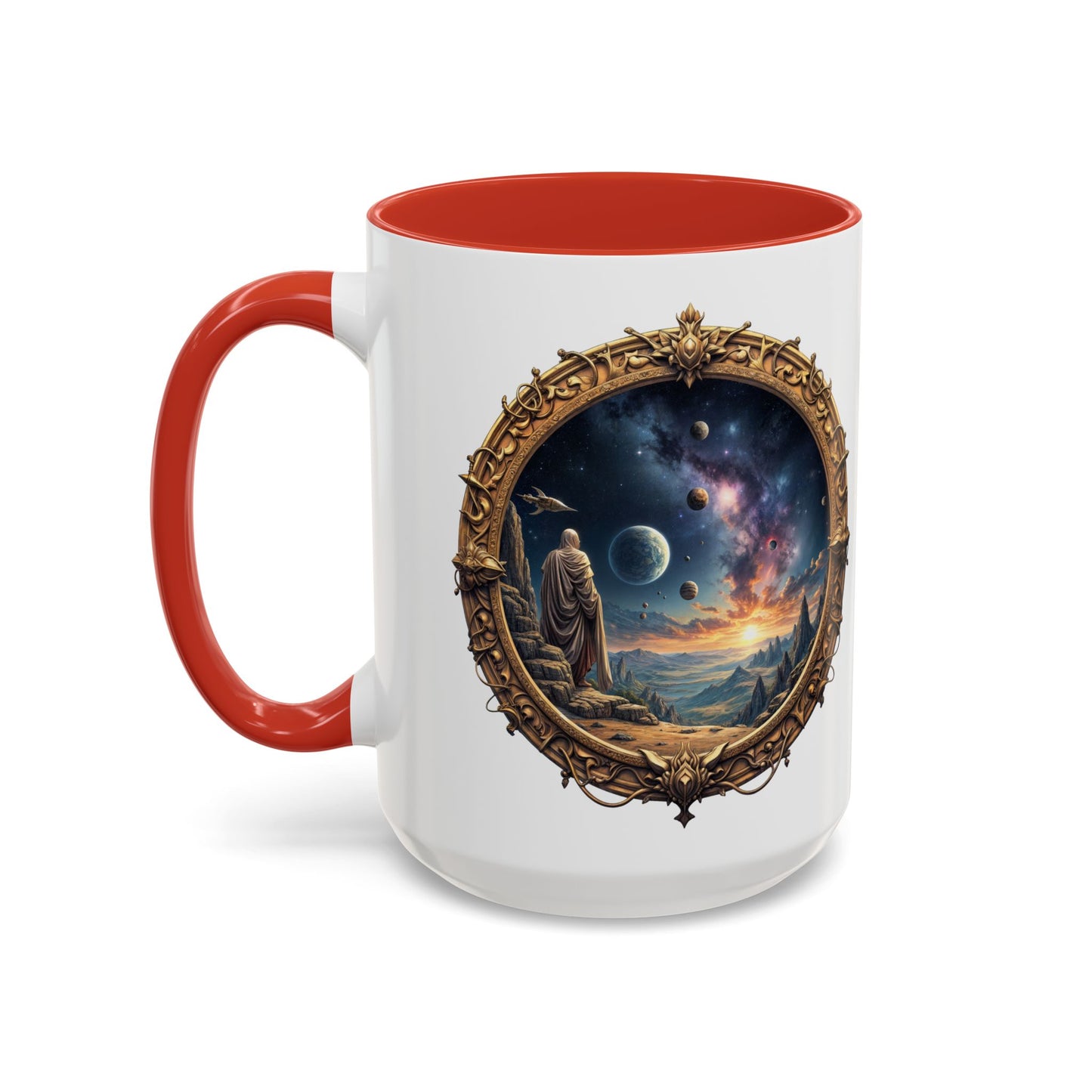 UFO Coffee Mug with Earth Pizza Quote for Space Enthusiasts Who Love Unique Gifts Funny Intergalactic Humor for Everyone QR Code Quote Video