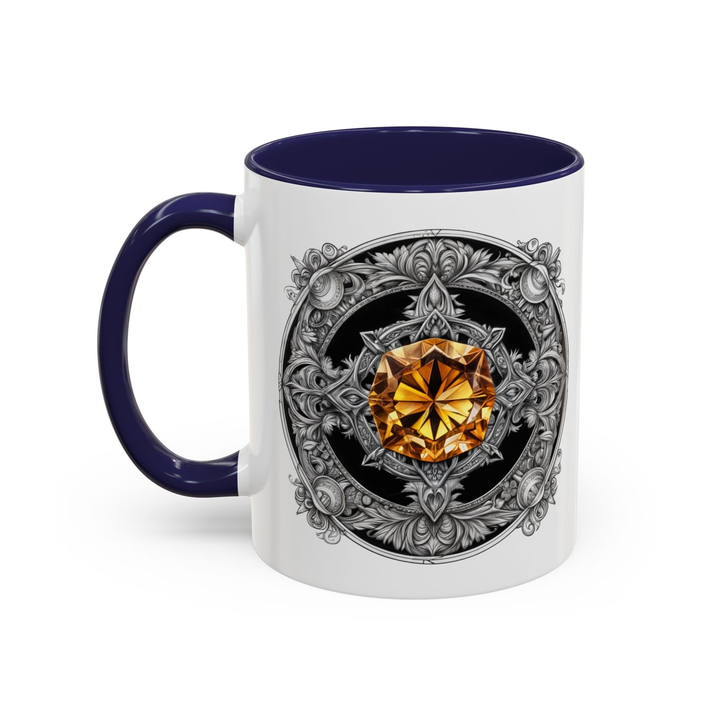 Citrine Crystal Coffee Mug with Positive Quote and QR Code for Motivational Video Ideal Gift for Gemstone Optimists and Dreamers