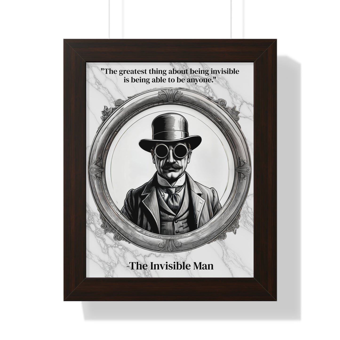 The Invisible Man Inspirational Quote Sci-Fi Decor Framed Wall Art for Home Office Gift - Perfect Quote Print for H.G. Wells Enthusiasts