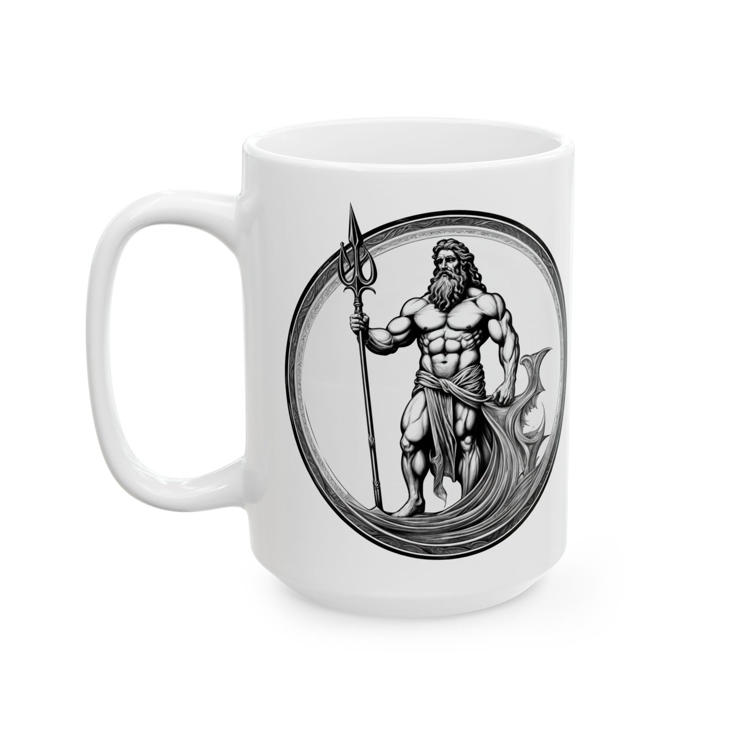 Poseidon Quote Coffee Mug Great Gift for Ocean Lovers Greek Mythology Enthusiasts Perfect for Coffee Lovers at Home or Work QR Quote Video