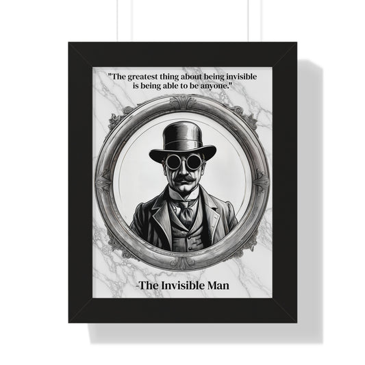 The Invisible Man Inspirational Quote Sci-Fi Decor Framed Wall Art for Home Office Gift - Perfect Quote Print for H.G. Wells Enthusiasts