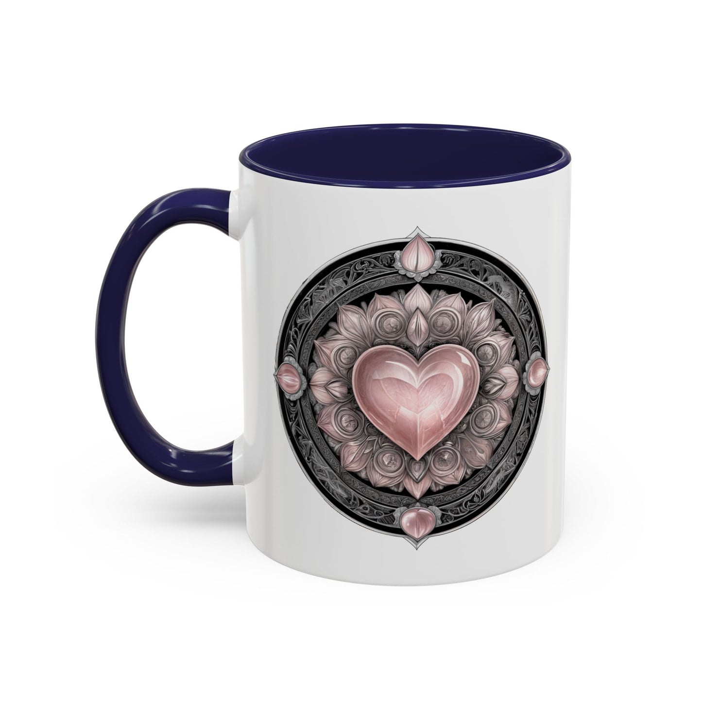 Rose Quartz Love Crystal Coffee Mug with Heartwarming Quote and QR Code Beautiful Gemstone Gift for Valentines Day or Mothers Day