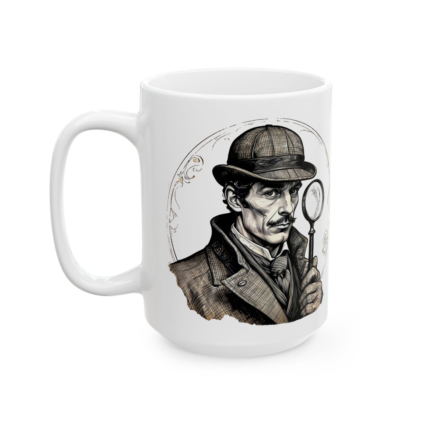 Sherlock Holmes Inspirational Quote Coffee Mug with QR Code (11, 15oz)