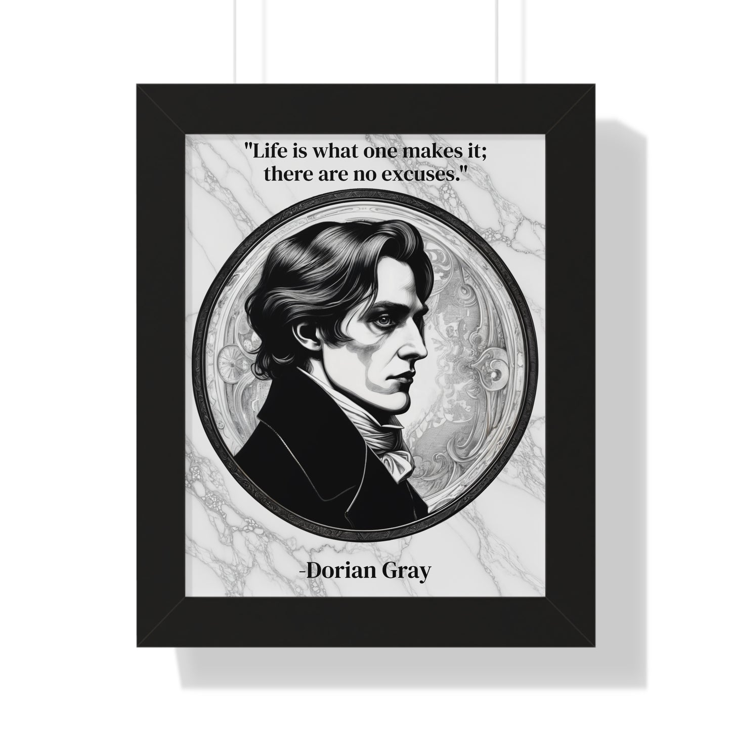 Dorian Gray Inspirational Quote Aesthetic Decor Framed Wall Art for Home Office Gift - Ideal Self-Reflection Quote Print Oscar Wilde Fans