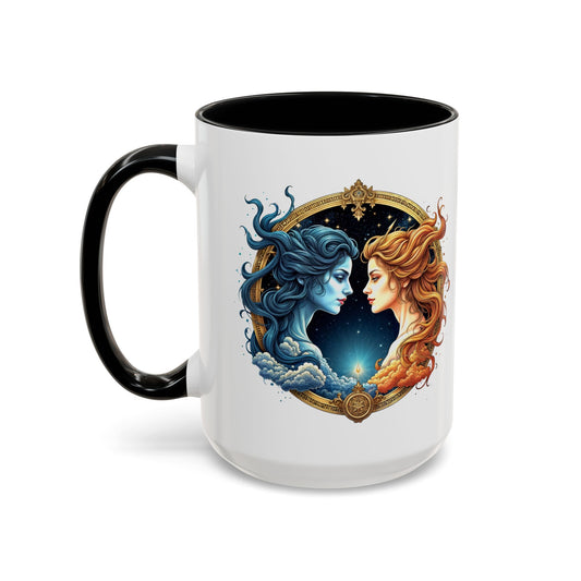 Gemini Astrology Zodiac Sign Quote Coffee Mug with QR Code (11, 15oz)