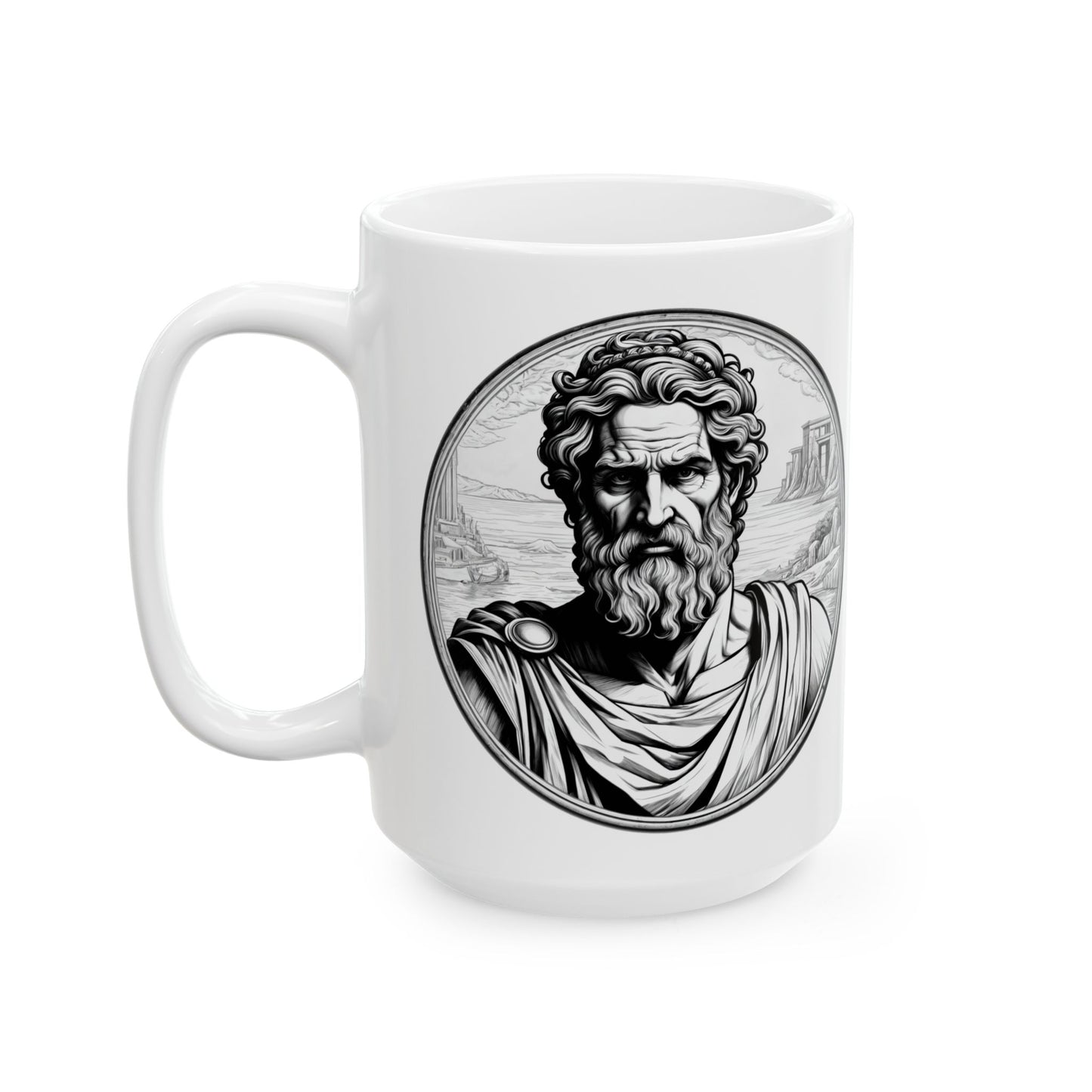 Odysseus Inspirational Quote Coffee Mug with QR Code (11, 15oz)