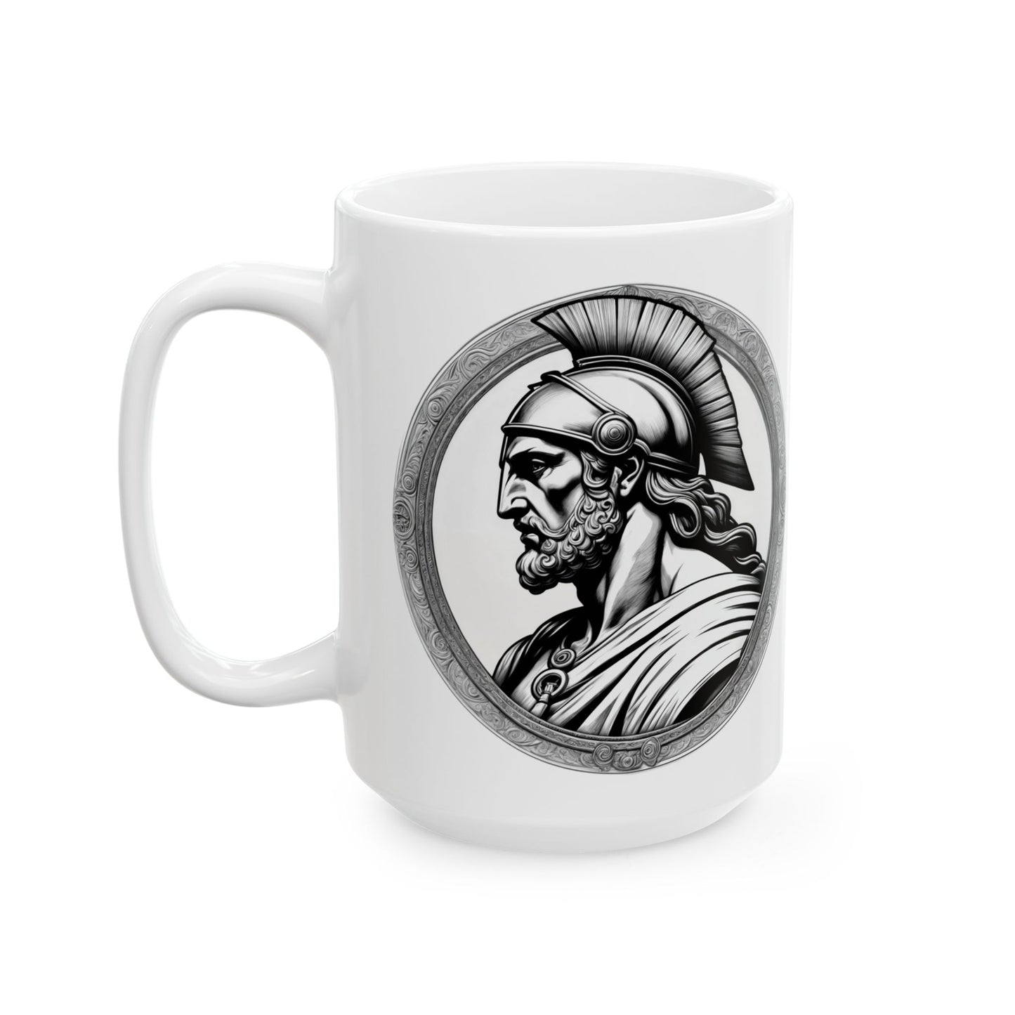 Achilles Inspirational Quote Coffee Mug with QR Code (11, 15oz)