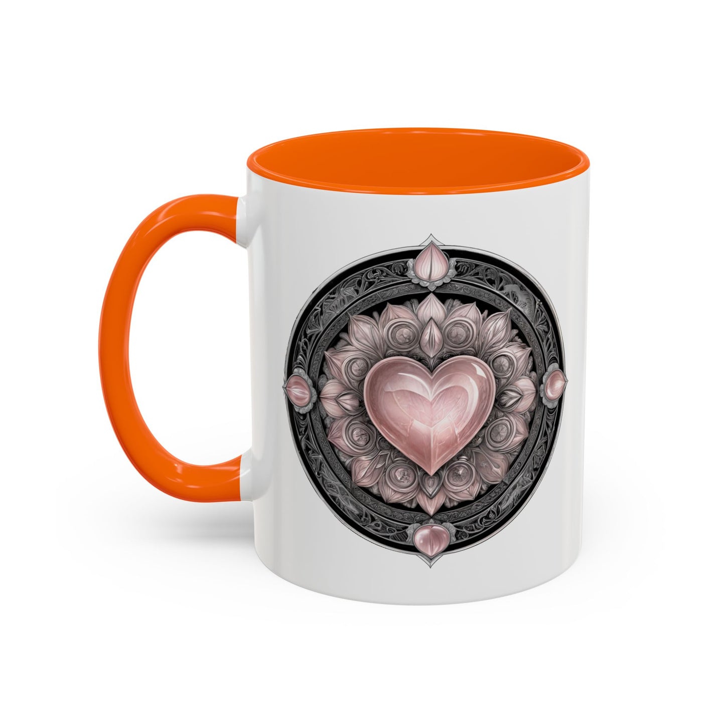 Rose Quartz Love Crystal Coffee Mug with Heartwarming Quote and QR Code Beautiful Gemstone Gift for Valentines Day or Mothers Day