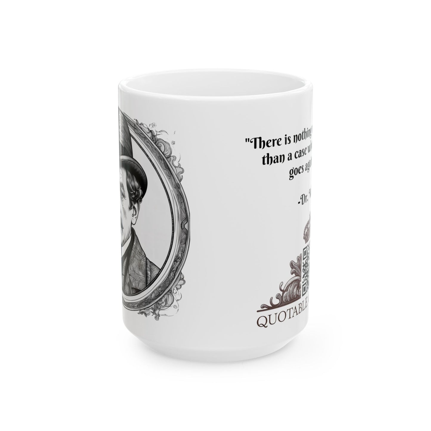 Dr. Watson Inspirational Quote Coffee Mug with QR Code (11, 15oz)