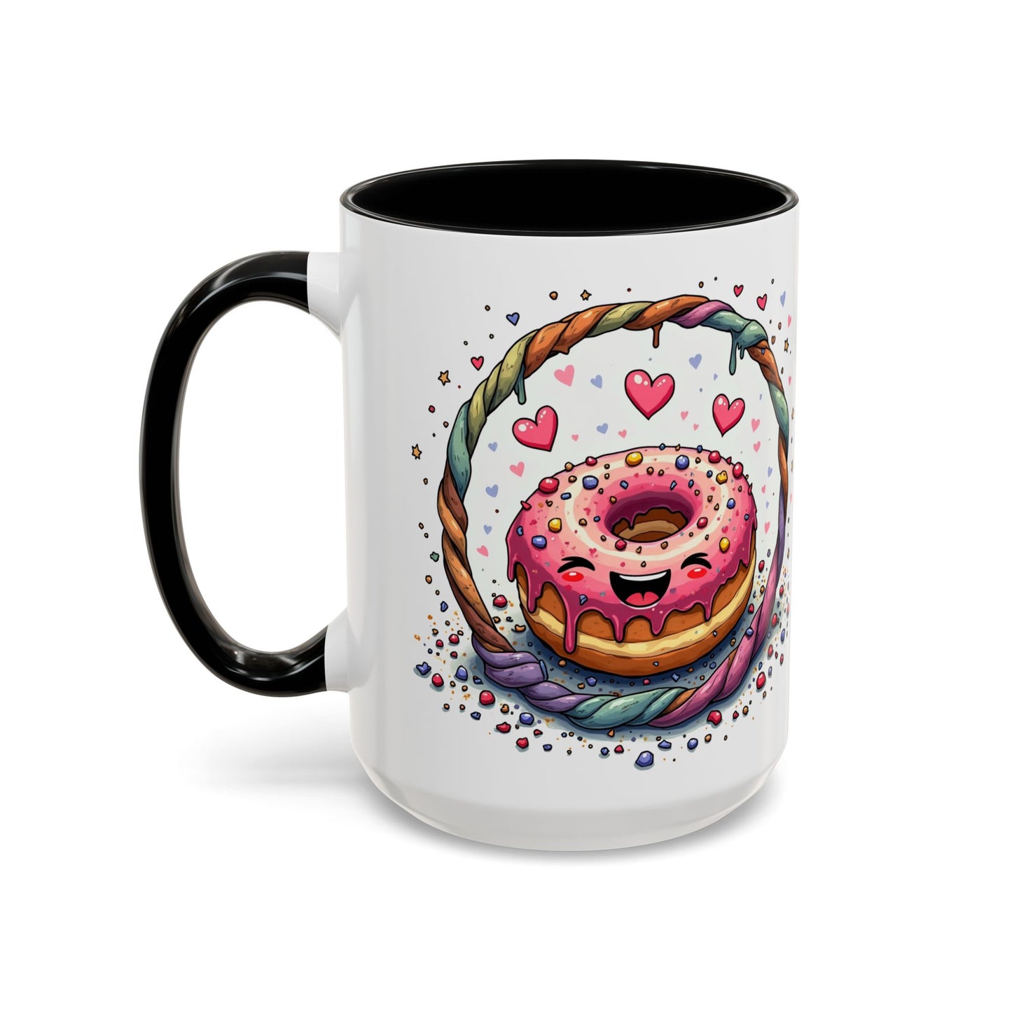 Donut Worry Mugs for Couples Fun Pun Coffee Gift for Sweet Romantic Lovers Perfect Present with Whimsical Love Quote QR Quote Video