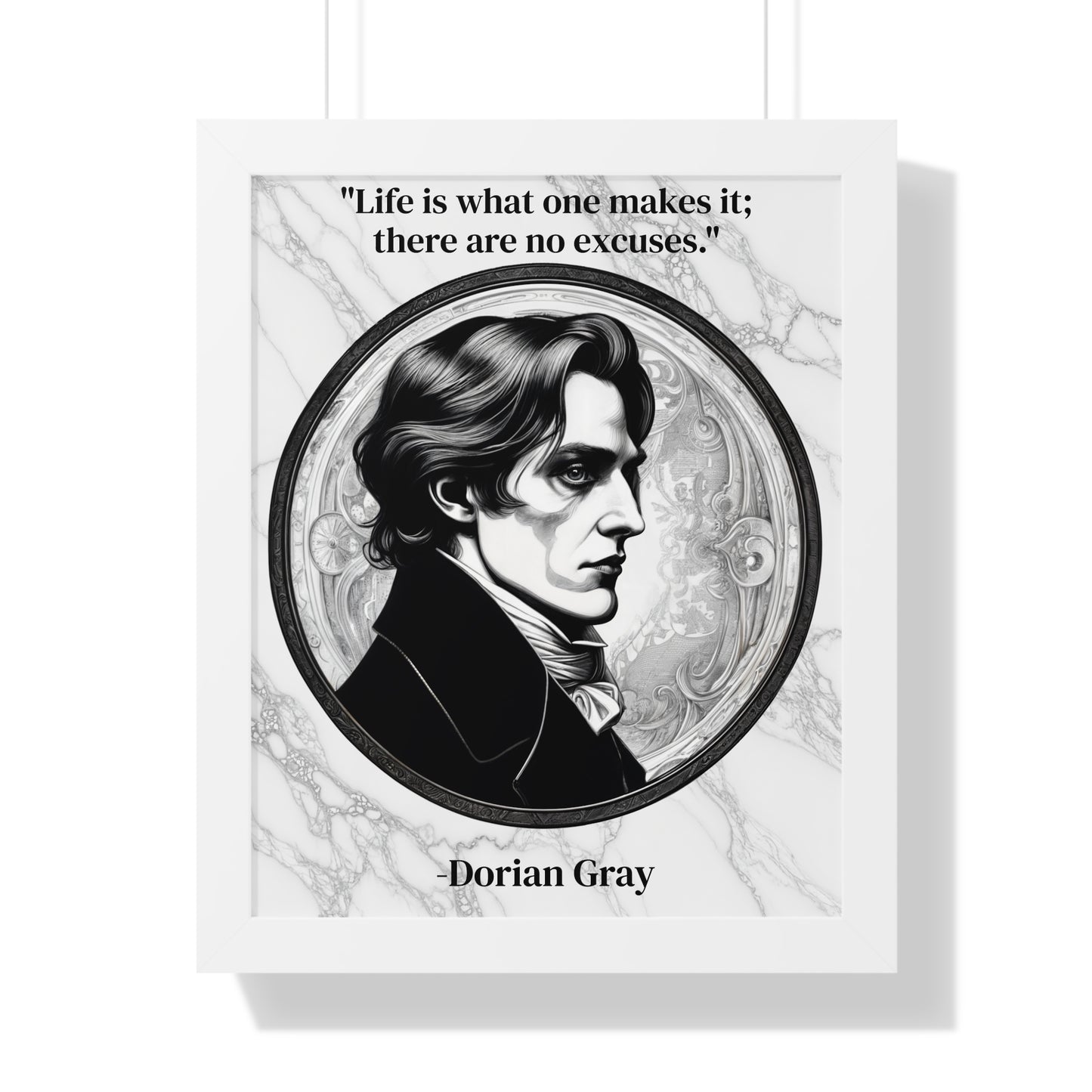 Dorian Gray Inspirational Quote Aesthetic Decor Framed Wall Art for Home Office Gift - Ideal Self-Reflection Quote Print Oscar Wilde Fans