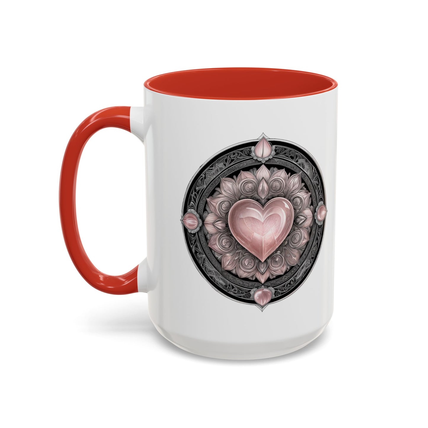 Rose Quartz Love Crystal Coffee Mug with Heartwarming Quote and QR Code Beautiful Gemstone Gift for Valentines Day or Mothers Day