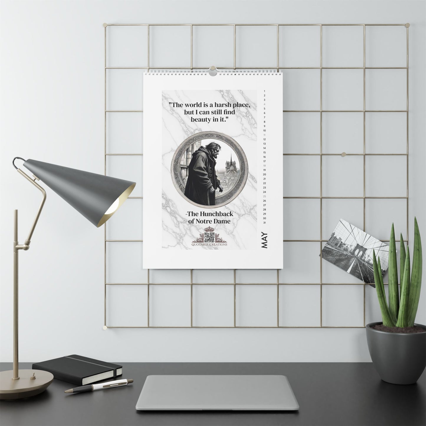 Mysteries & Monsters 2025 Quote Vertical Calendar - Timeless Literary Inspiration