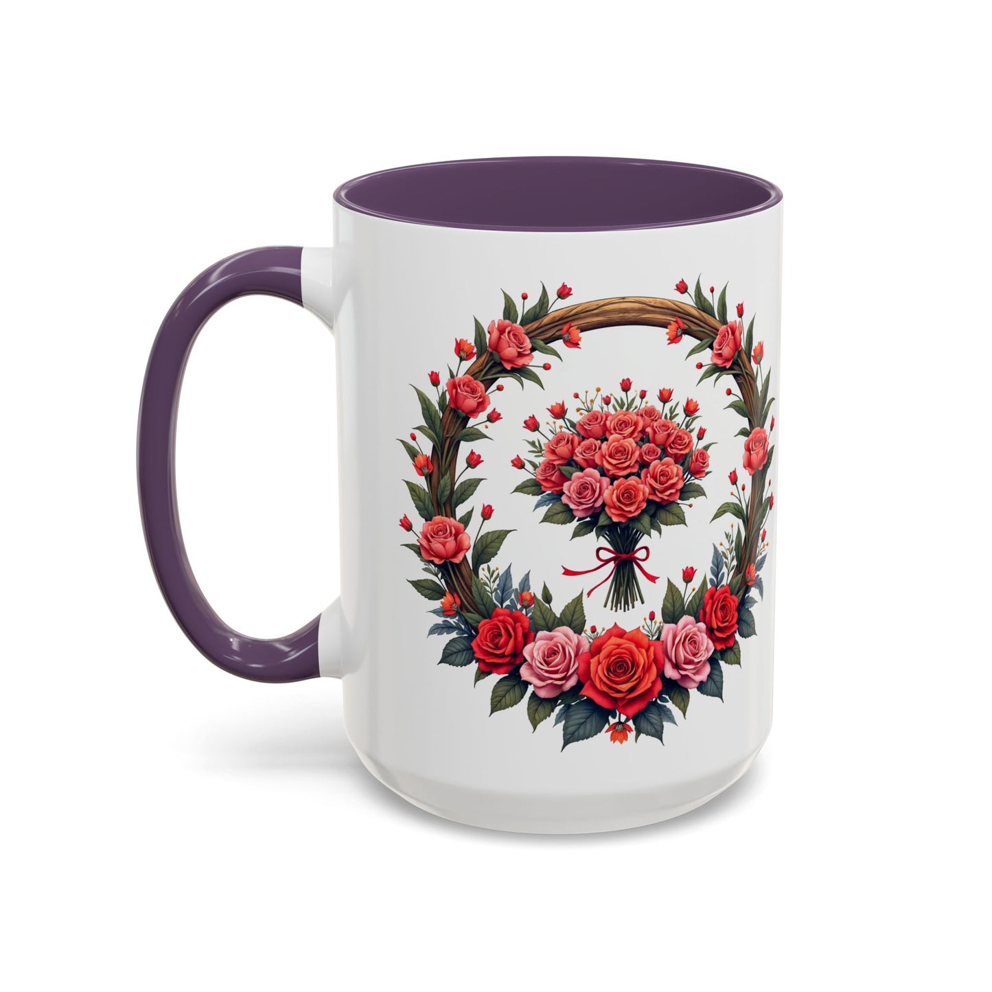 Blooming Love Mug Beautiful Just Because Gift for Lovers Celebrate Your Relationship Roses with Floral Design QR Quote Video Keepsake