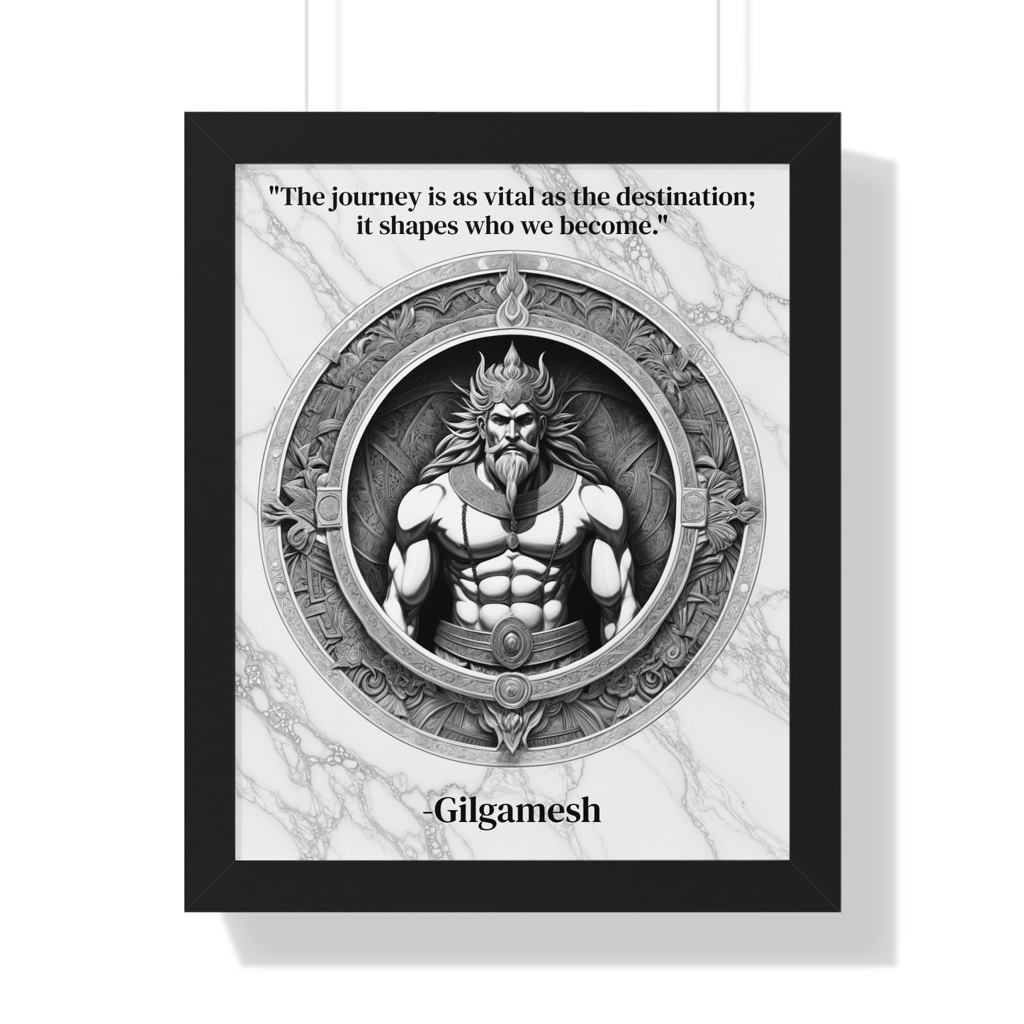 Gilgamesh Epic Poem Adventure Hero Framed Wall Art Inspirational Quote for Literature Buffs Decor - Ideal Gift for Epic Poetry Lovers Fans