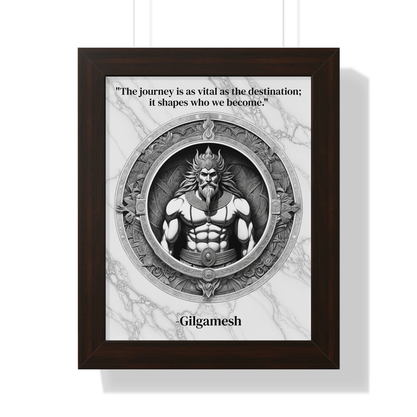 Gilgamesh Epic Poem Adventure Hero Framed Wall Art Inspirational Quote for Literature Buffs Decor - Ideal Gift for Epic Poetry Lovers Fans