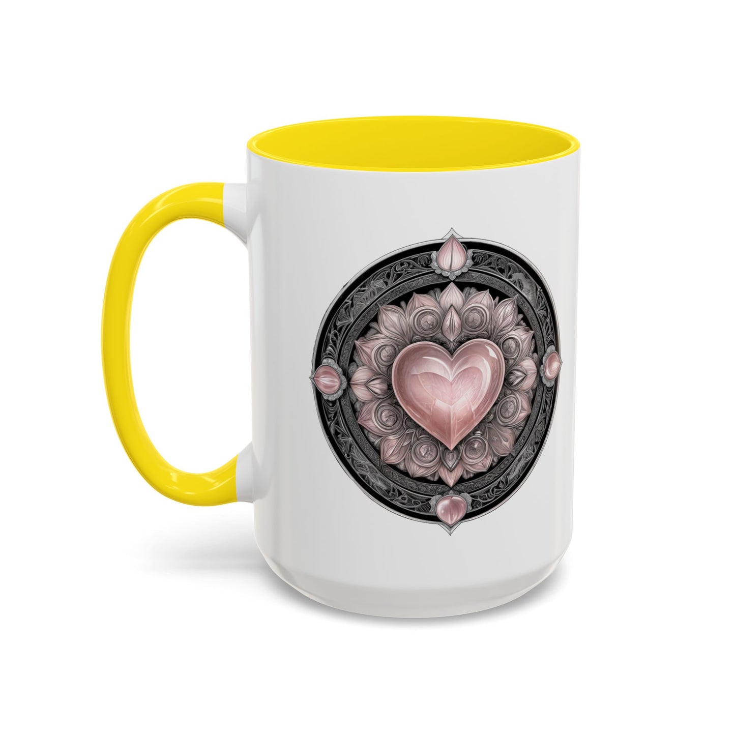 Rose Quartz Love Crystal Coffee Mug with Heartwarming Quote and QR Code Beautiful Gemstone Gift for Valentines Day or Mothers Day