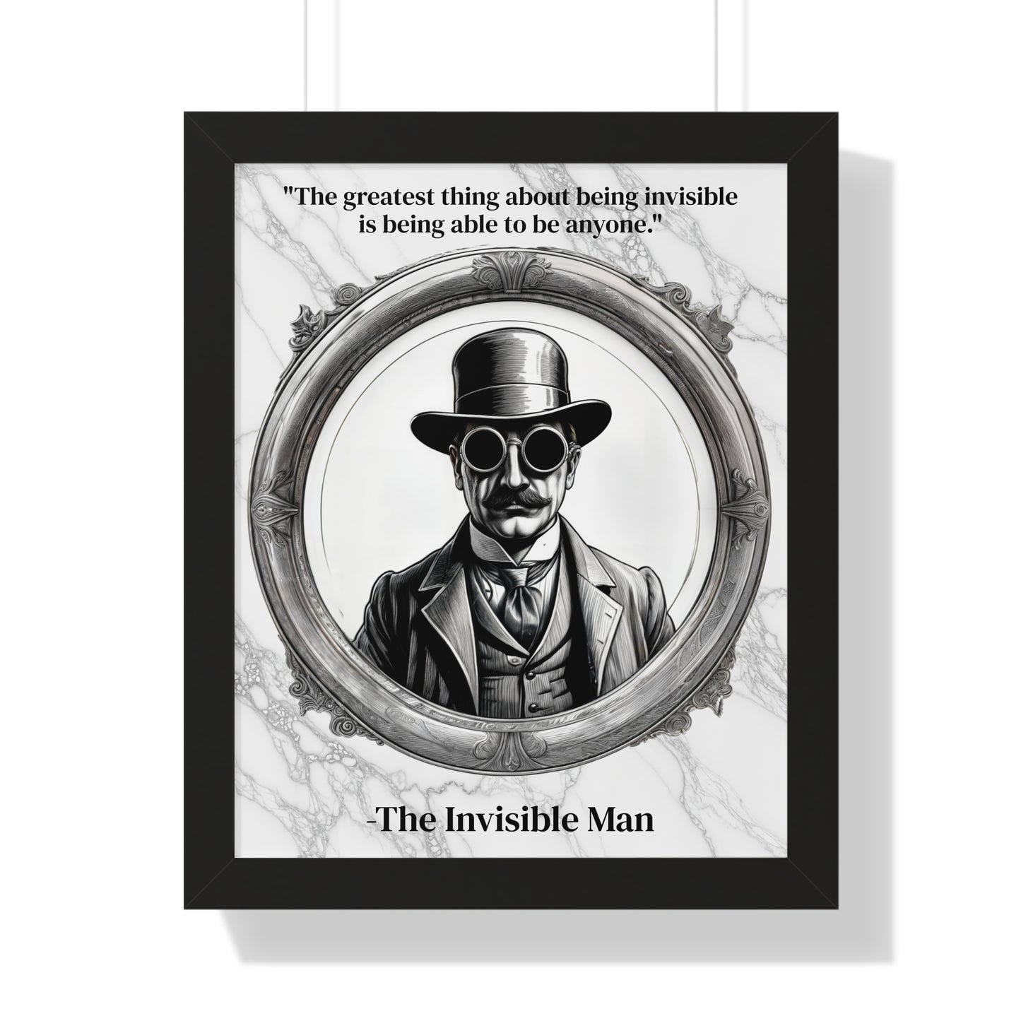 The Invisible Man Inspirational Quote Sci-Fi Decor Framed Wall Art for Home Office Gift - Perfect Quote Print for H.G. Wells Enthusiasts