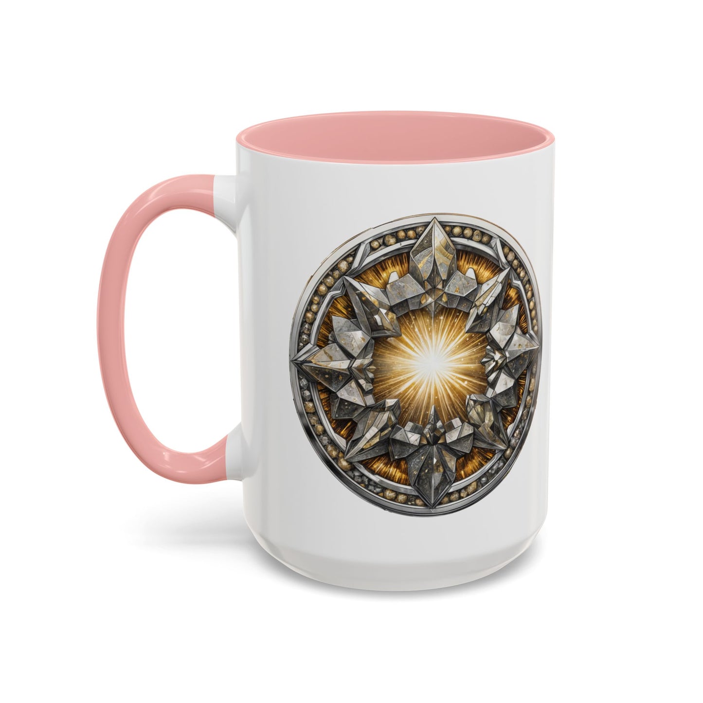 Pyrite Gemstone Coffee Mug with Uplifting Quote and QR Code Perfect for Achievers and Positive Vibes Enthusiasts Crystal Lovers