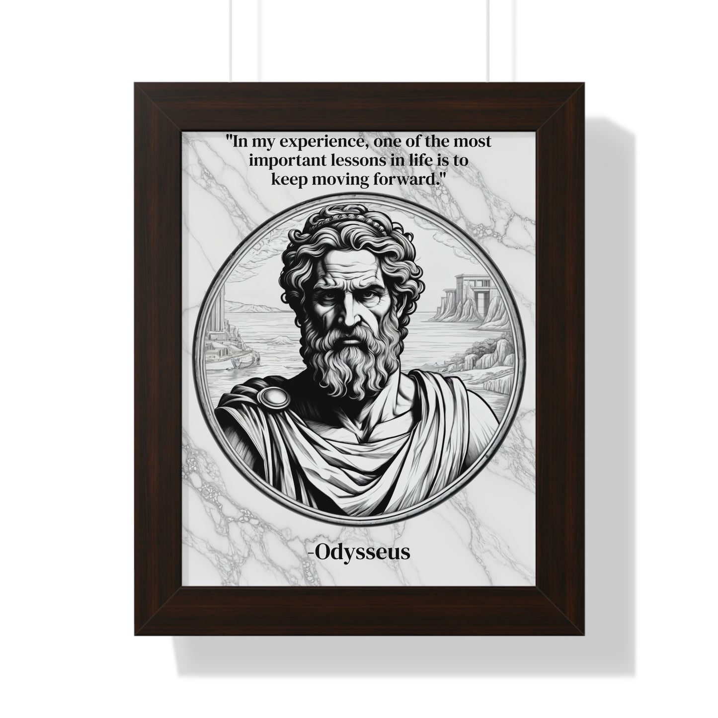 Odysseus Adventure Traveler Inspirational Framed Wall Art Quote for Literary Lovers Hero Decor - Perfect Gift for Epic Poetry Book Fans