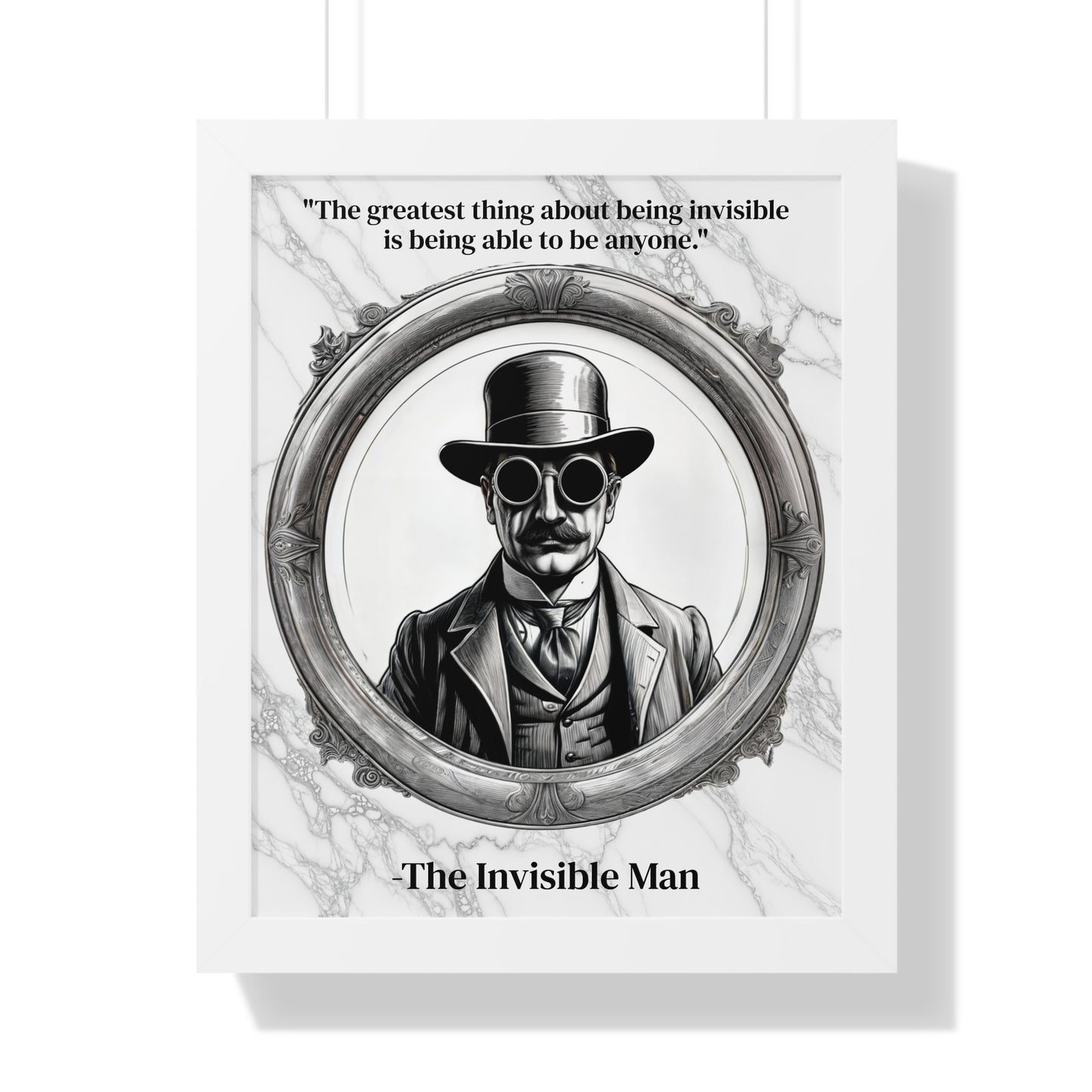 The Invisible Man Inspirational Quote Sci-Fi Decor Framed Wall Art for Home Office Gift - Perfect Quote Print for H.G. Wells Enthusiasts