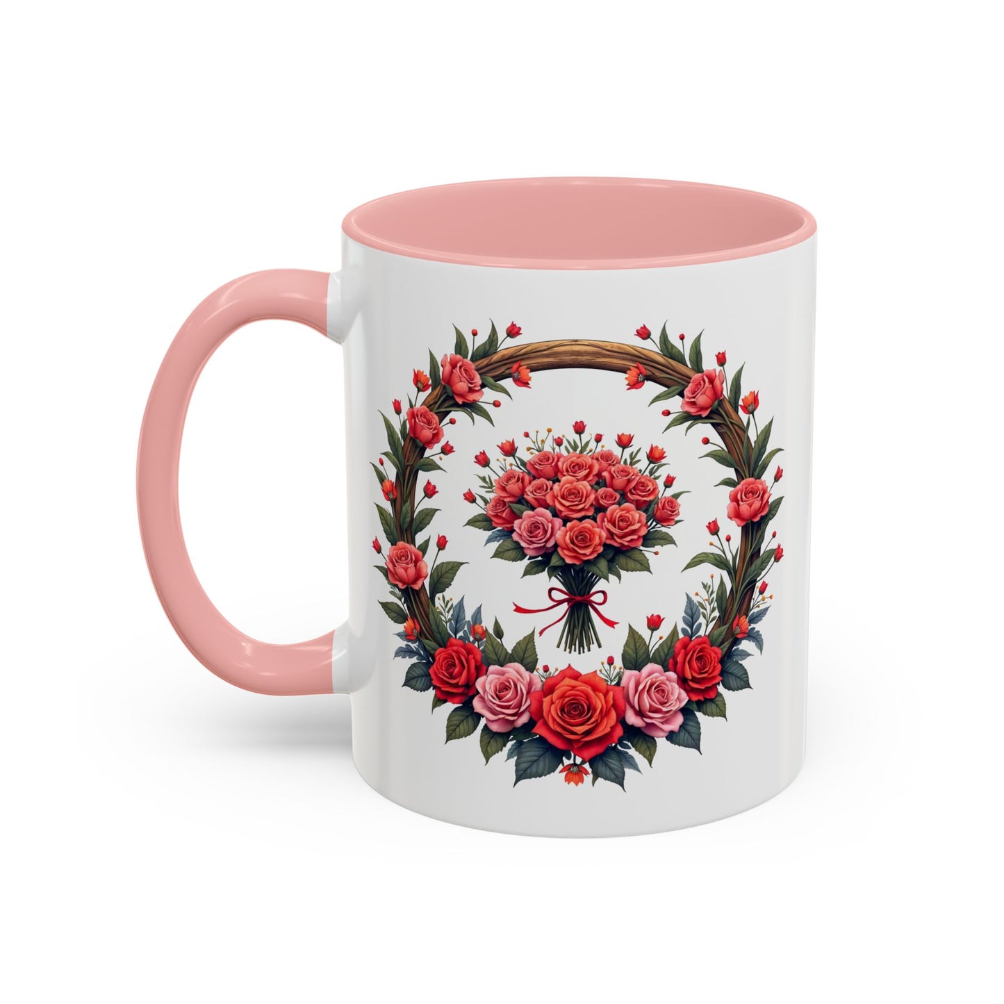 Blooming Love Mug Beautiful Just Because Gift for Lovers Celebrate Your Relationship Roses with Floral Design QR Quote Video Keepsake