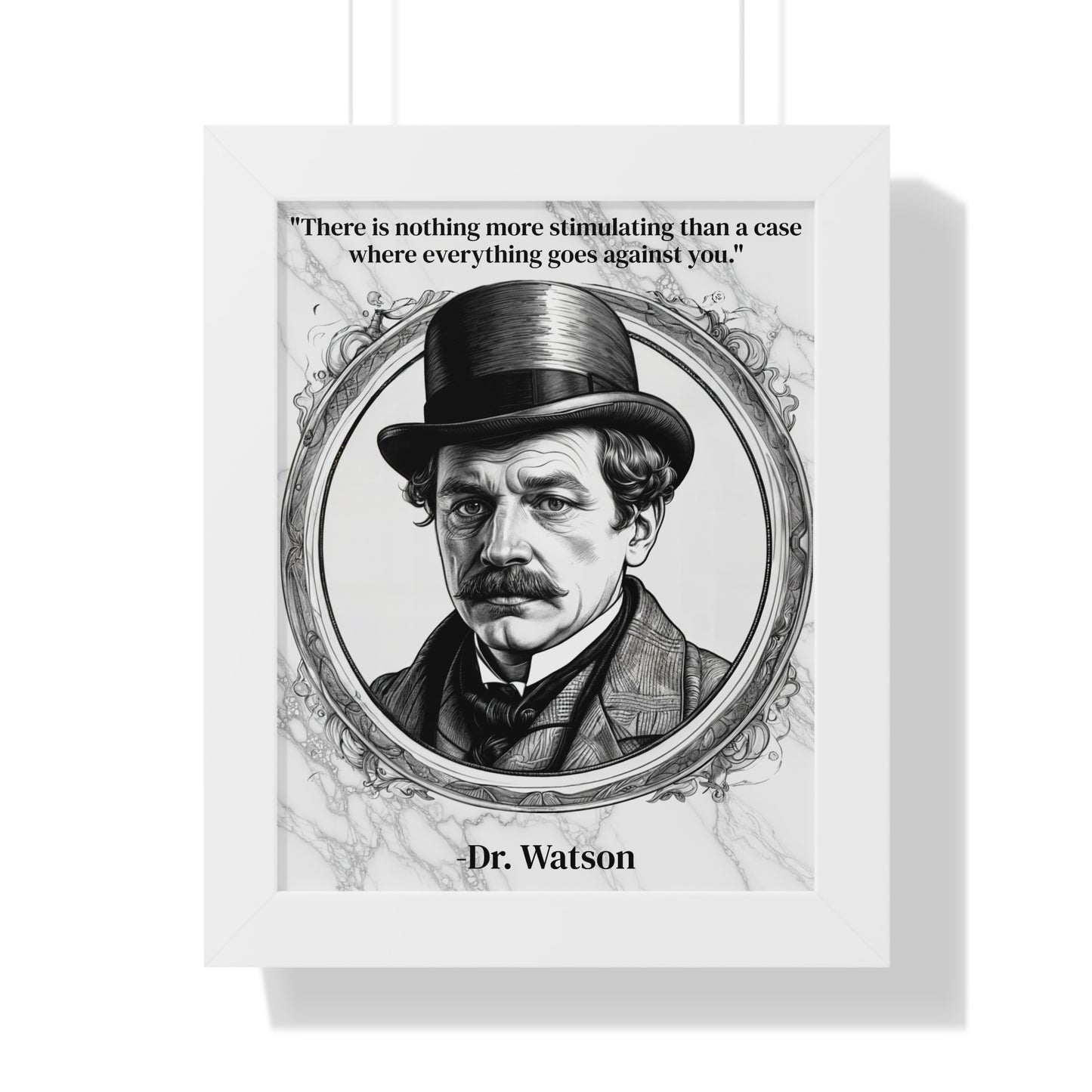 Dr. Watson Inspirational Quote Mystery Lover Decor Framed Wall Art for Home Office Gift - Perfect Quote Print for Fans of Sherlocks Partner