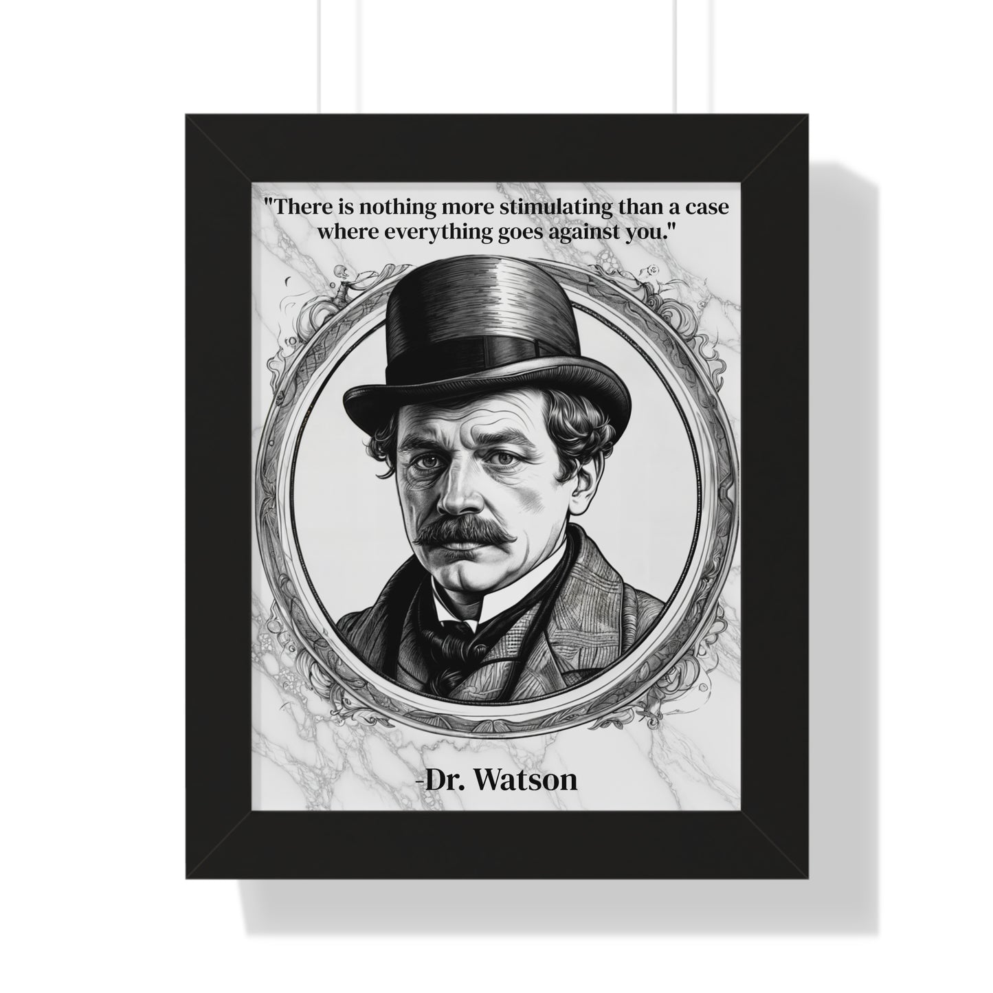 Dr. Watson Inspirational Quote Mystery Lover Decor Framed Wall Art for Home Office Gift - Perfect Quote Print for Fans of Sherlocks Partner