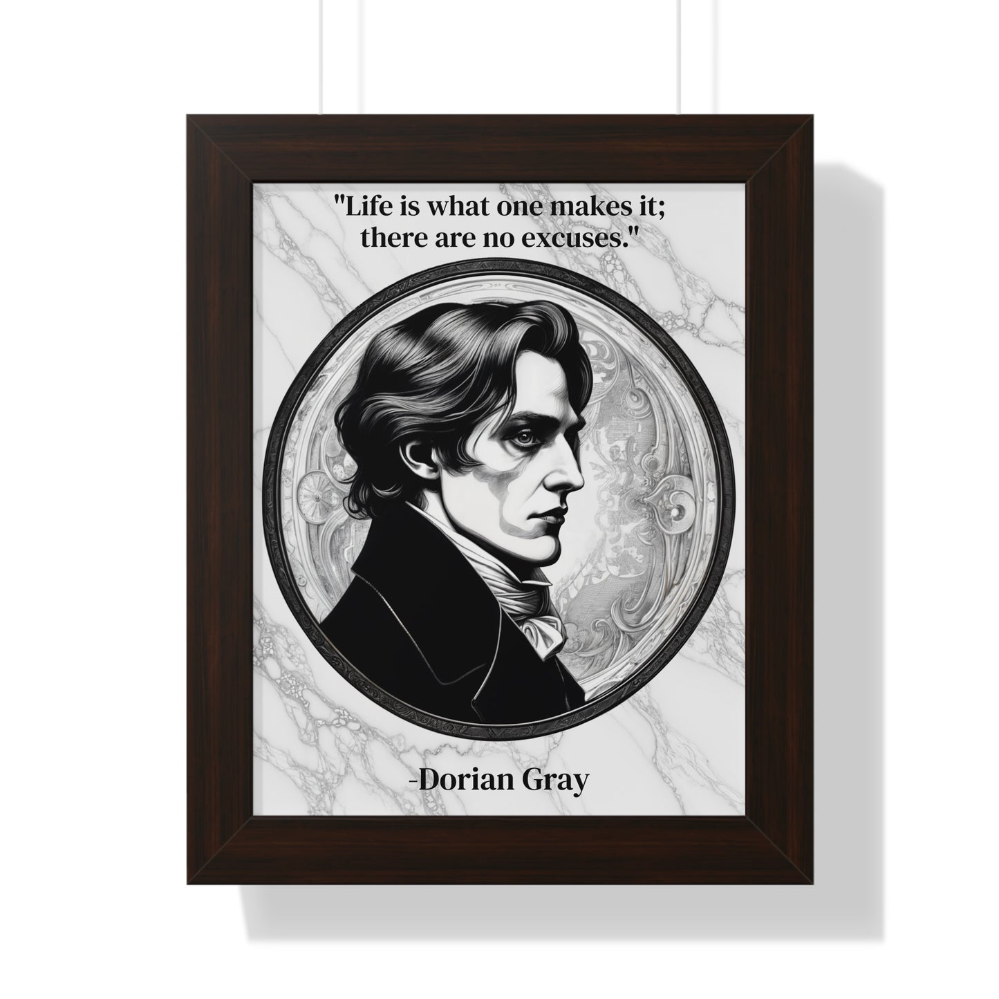 Dorian Gray Inspirational Quote Aesthetic Decor Framed Wall Art for Home Office Gift - Ideal Self-Reflection Quote Print Oscar Wilde Fans