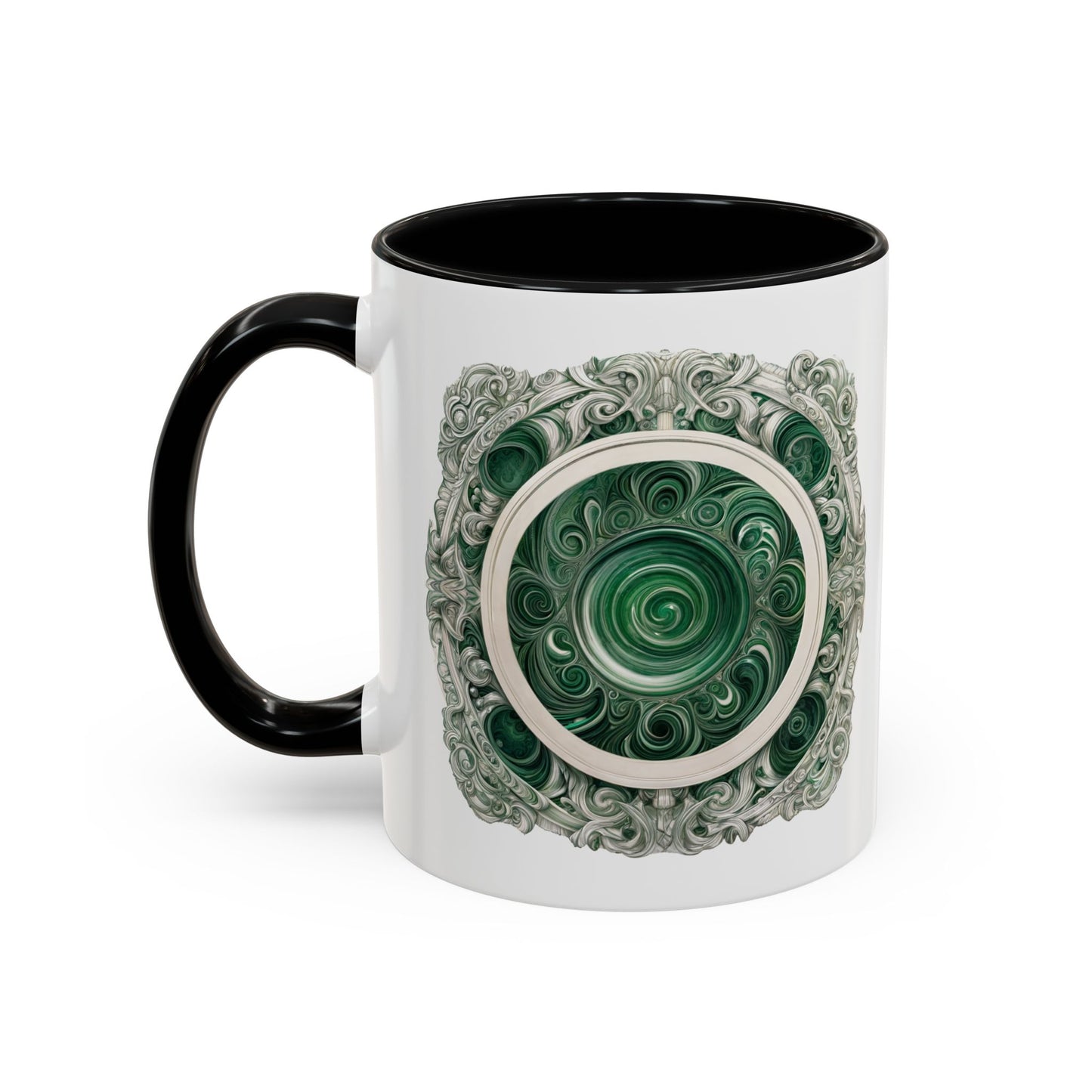 Malachite Crystal Coffee Mug with Inspirational Quote and QR Code Beautiful Gemstone Gift for Green Thumbs and Spiritual Lovers