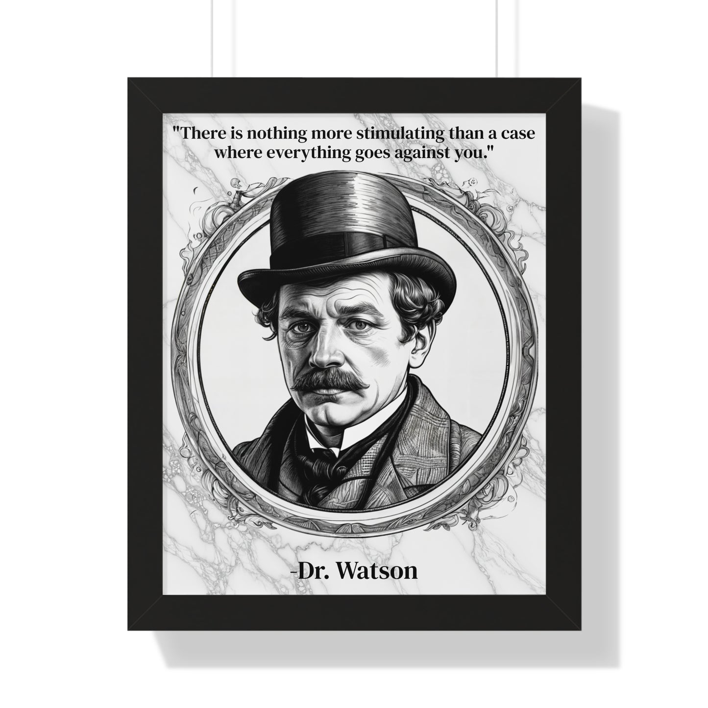 Dr. Watson Inspirational Quote Mystery Lover Decor Framed Wall Art for Home Office Gift - Perfect Quote Print for Fans of Sherlocks Partner