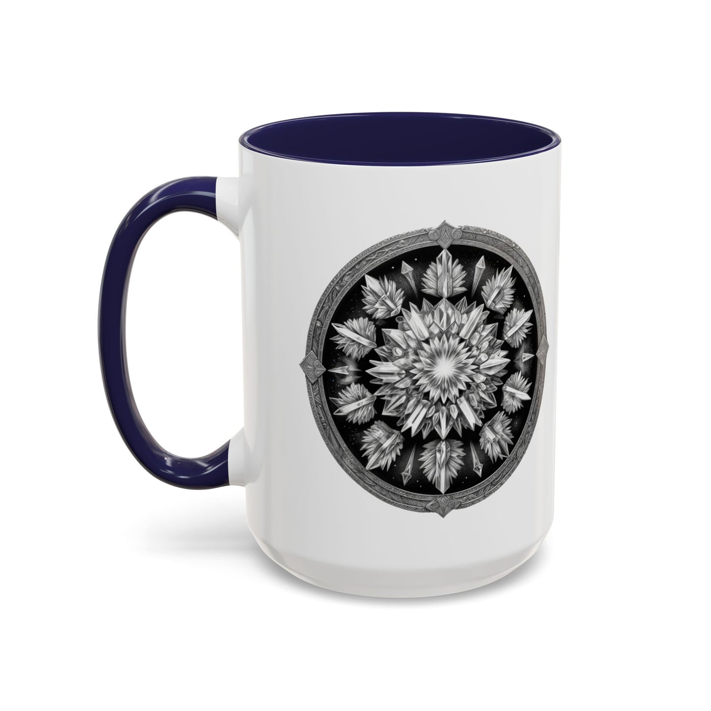 Clear Quartz Gemstone Coffee Mug with Empowering Quote and QR Code Perfect for Crystal Manifestation and Meditation Enthusiasts