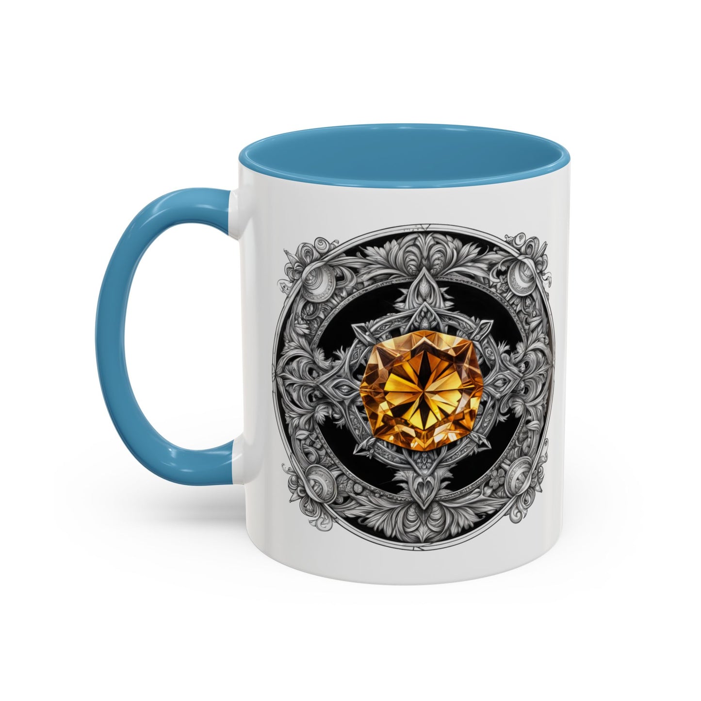 Citrine Crystal Coffee Mug with Positive Quote and QR Code for Motivational Video Ideal Gift for Gemstone Optimists and Dreamers