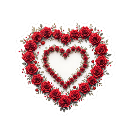 Rose Heart Wreath - Kiss-Cut Stickers