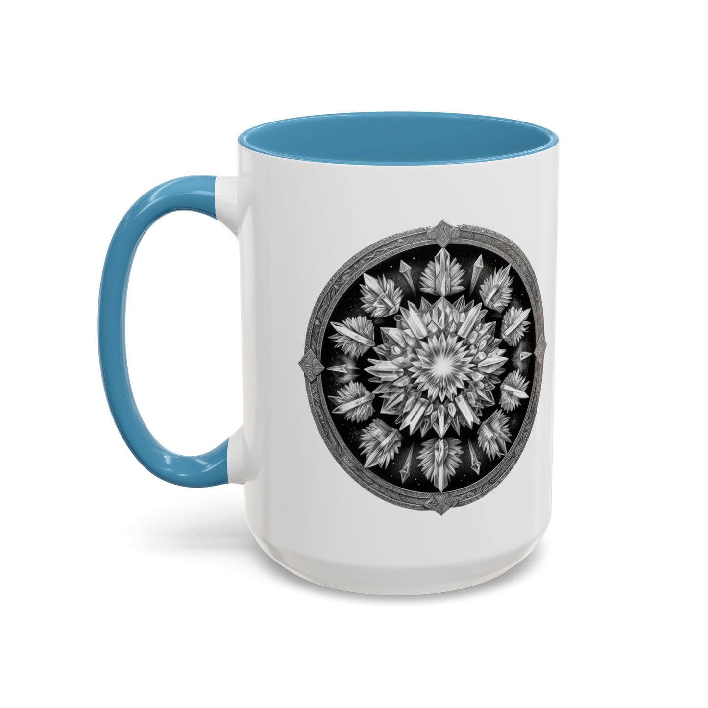 Clear Quartz Gemstone Coffee Mug with Empowering Quote and QR Code Perfect for Crystal Manifestation and Meditation Enthusiasts